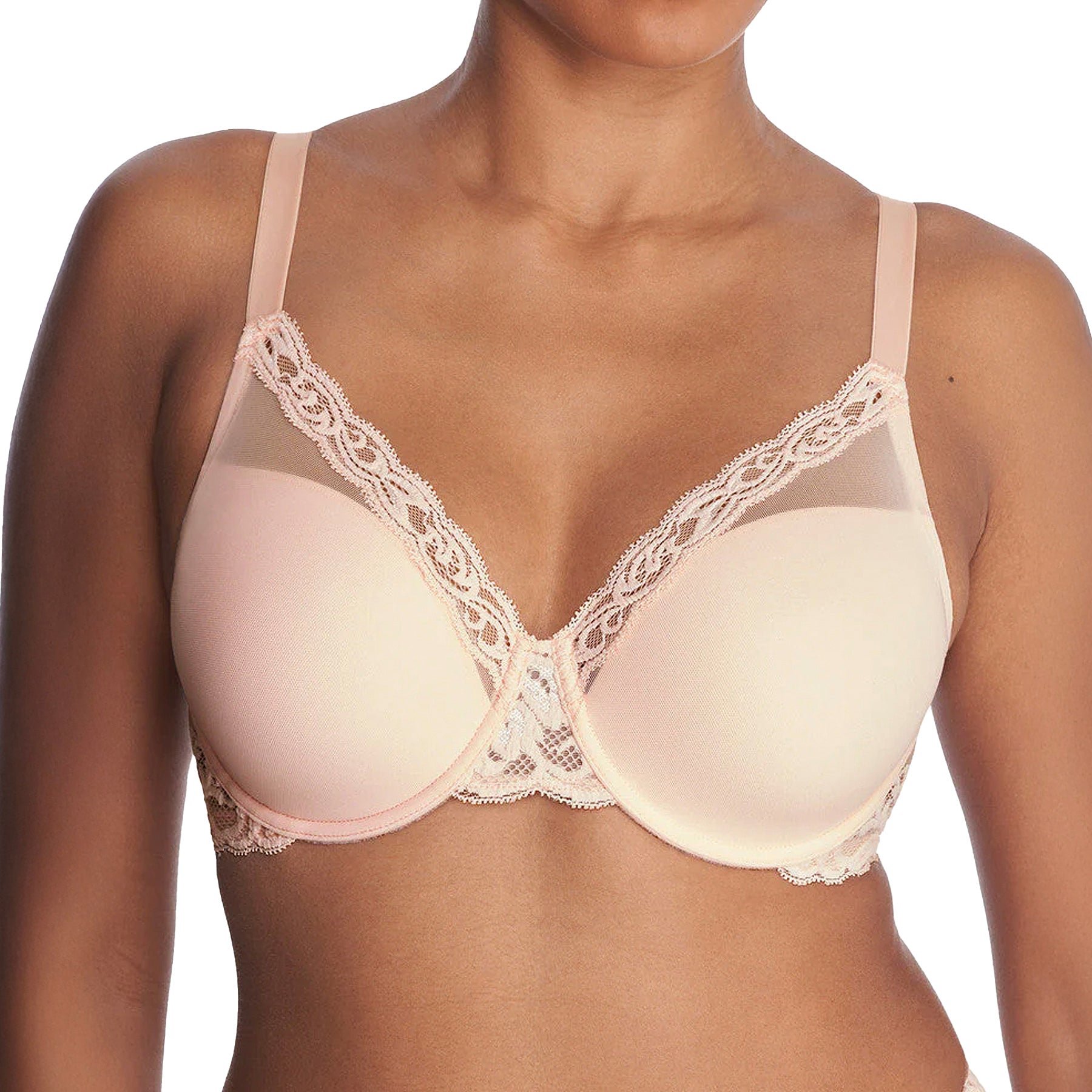 Natori Feathers Full Figure Contour Underwire Bra 741299 Seashell Front