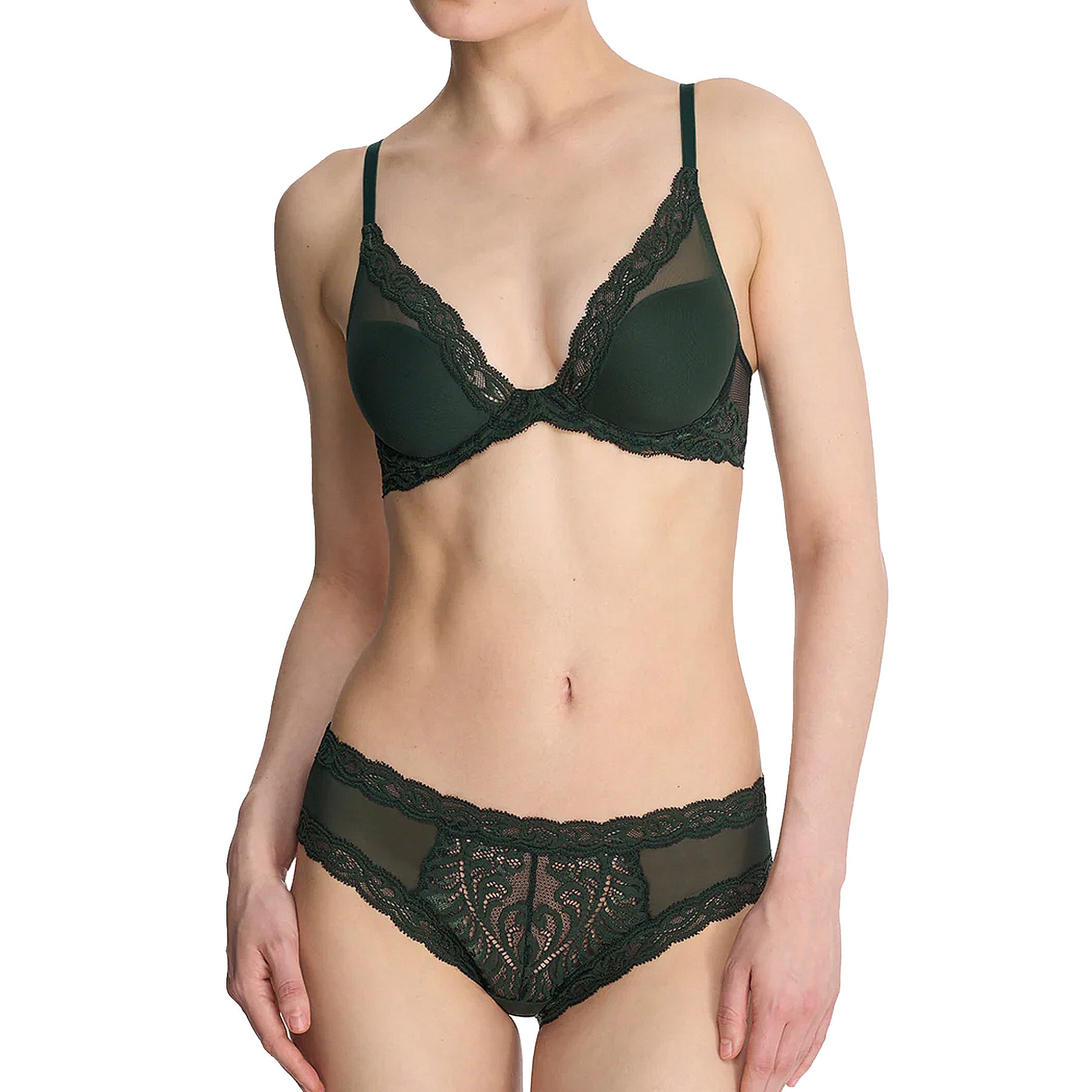 Natori Feathers Hipster Panty 753023 Dark Forest Set