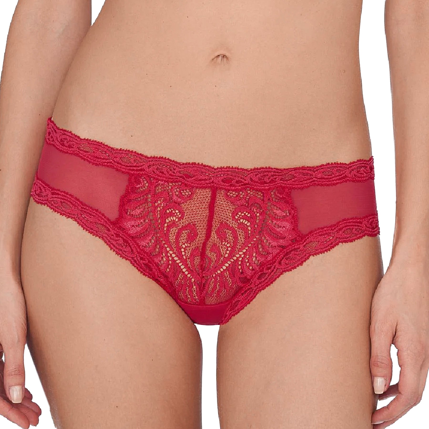 Natori Feathers Hipster Panty 753023 Sunset Coral Front