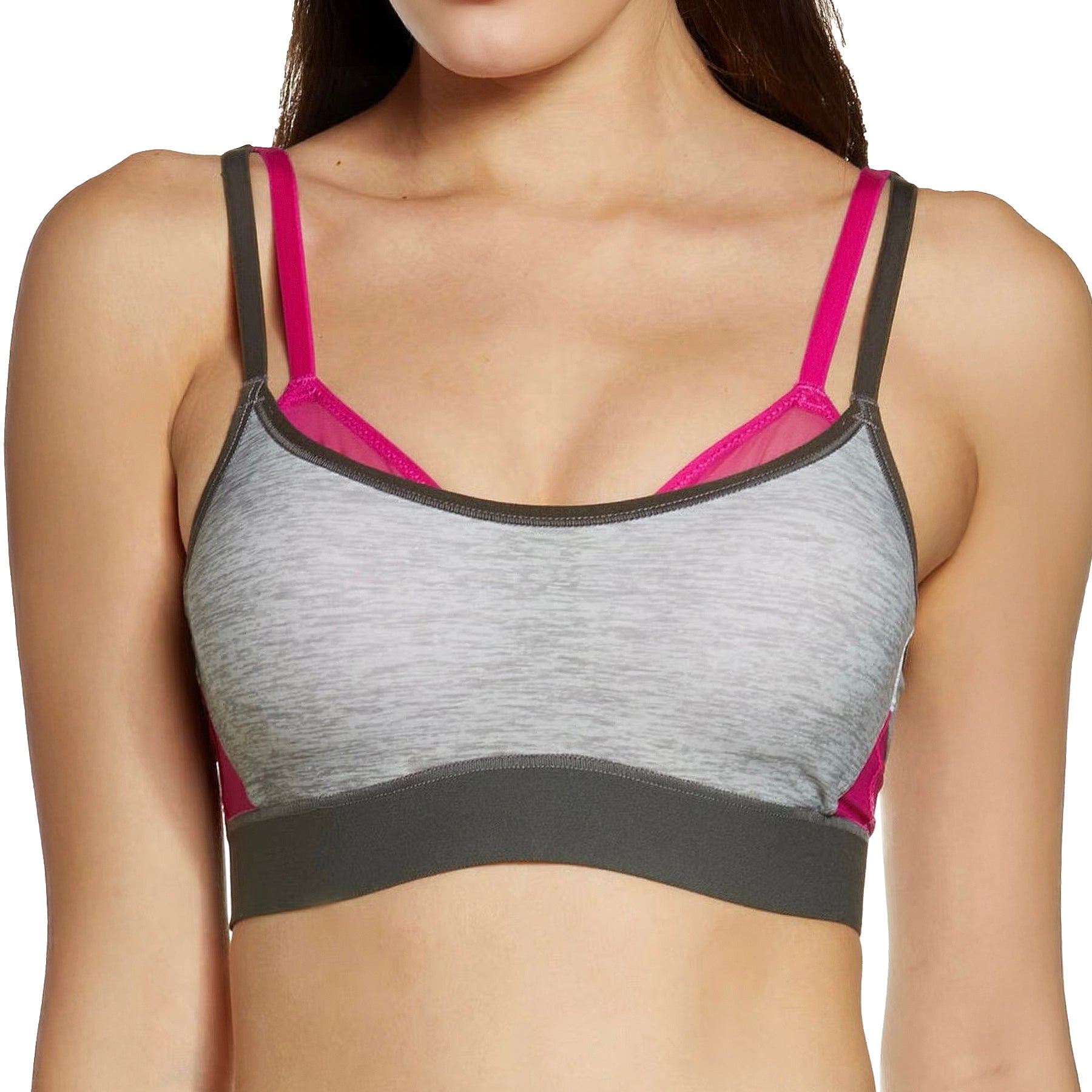 Natori Gravity Contour Underwire Sports Bra 752201 Heather Grey Print Front