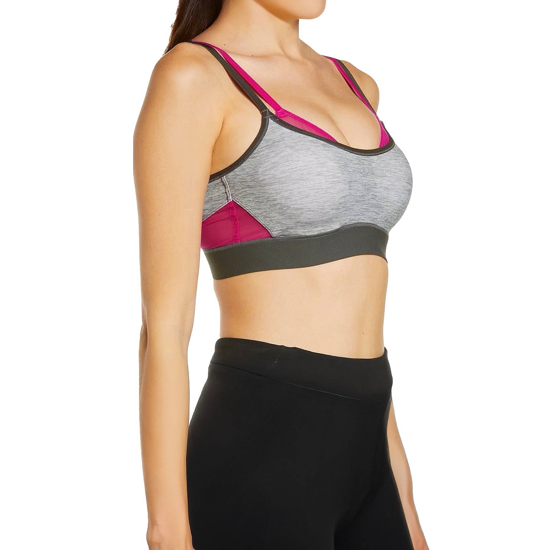Natori Gravity Contour Underwire Sports Bra 752201 Heather Grey Print Set