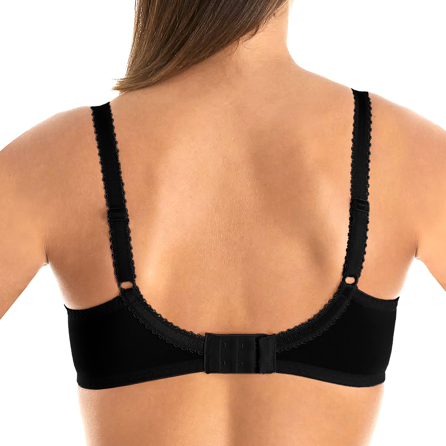 Fit Fully Yours Nicole See-Thru Lace Underwire Bra B2271 Black Red Rear View