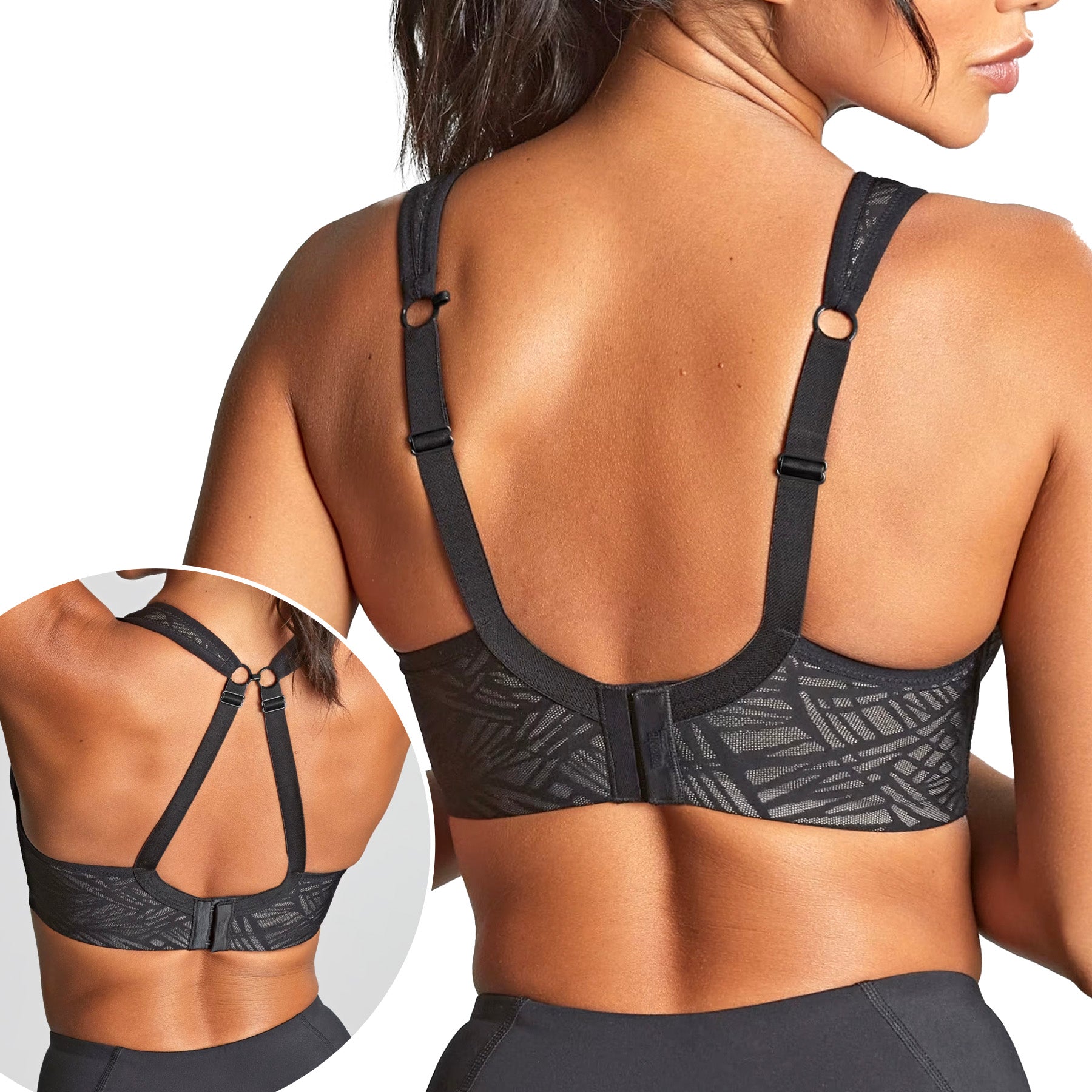 Panache Non Wired Sports Bra 7341C Black/Latte Back