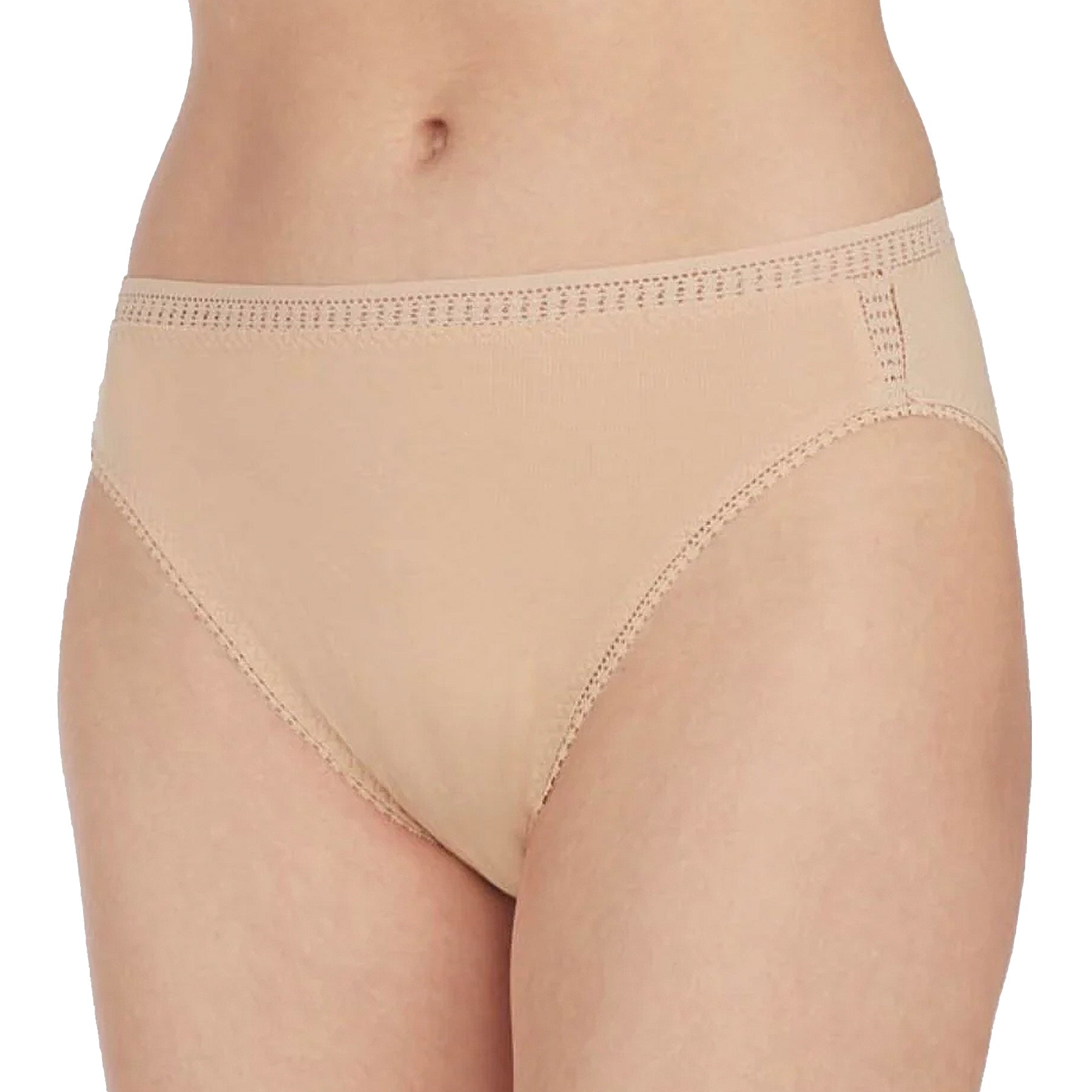 OnGossamer Cabana Cotton Hi-Cut Brief Nude Front