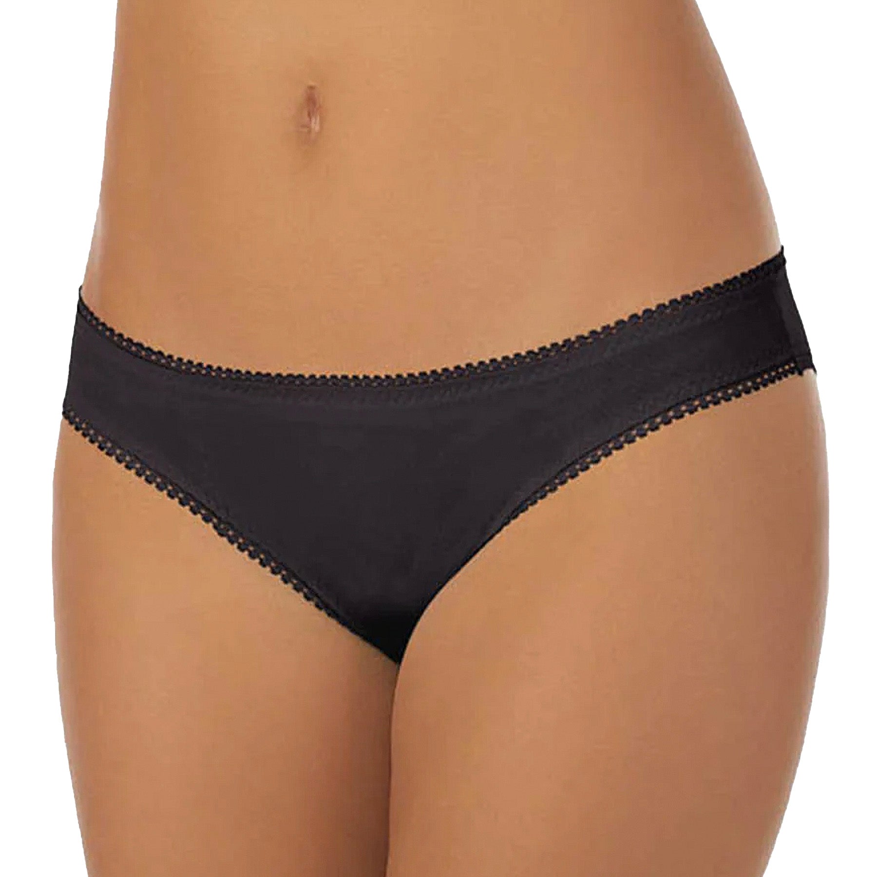OnGossamer Cabana Cotton Hip Bikini 1402 Black Front