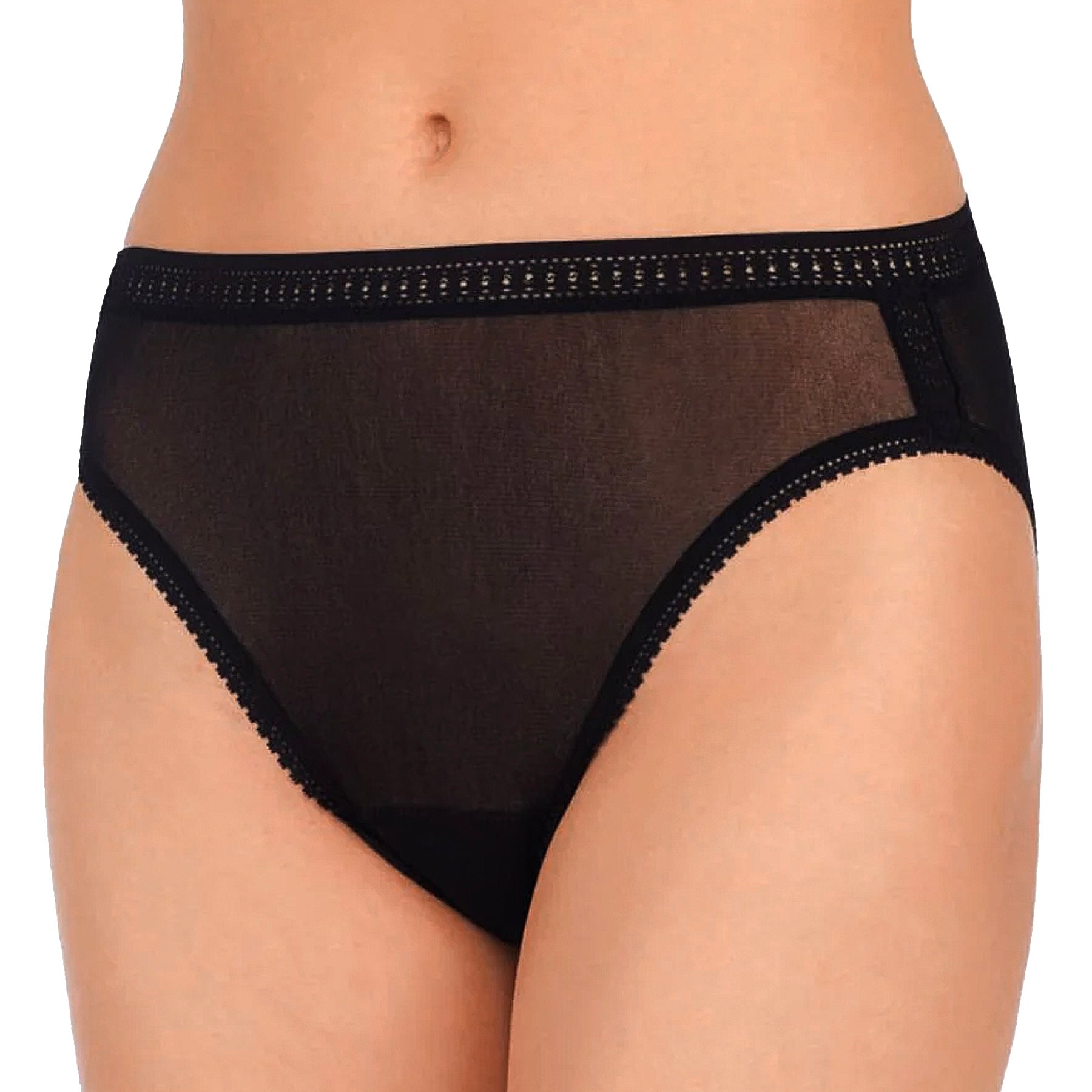 OnGossamer Mesh Hi-Cut Brief 3012 Black Front