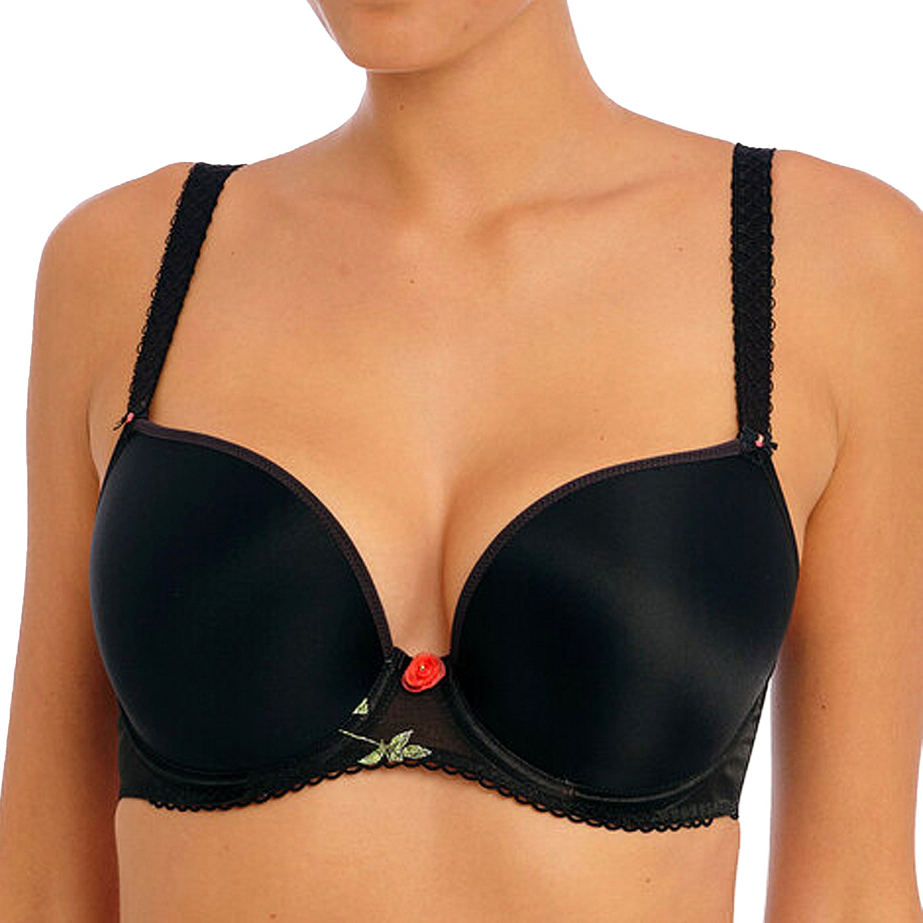 Freya Rose Blossom UW Moulded Plunge T-shirt Bra AA402431 Black Front