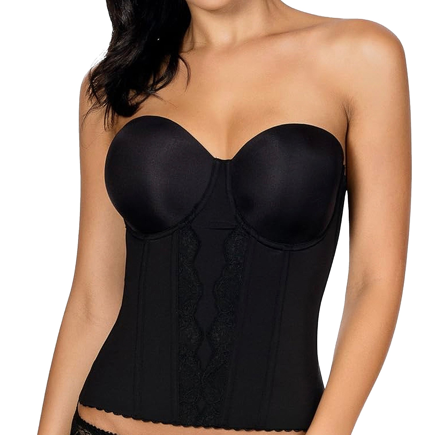 Parfait Elissa Low Back Bustier P5017 Black Front