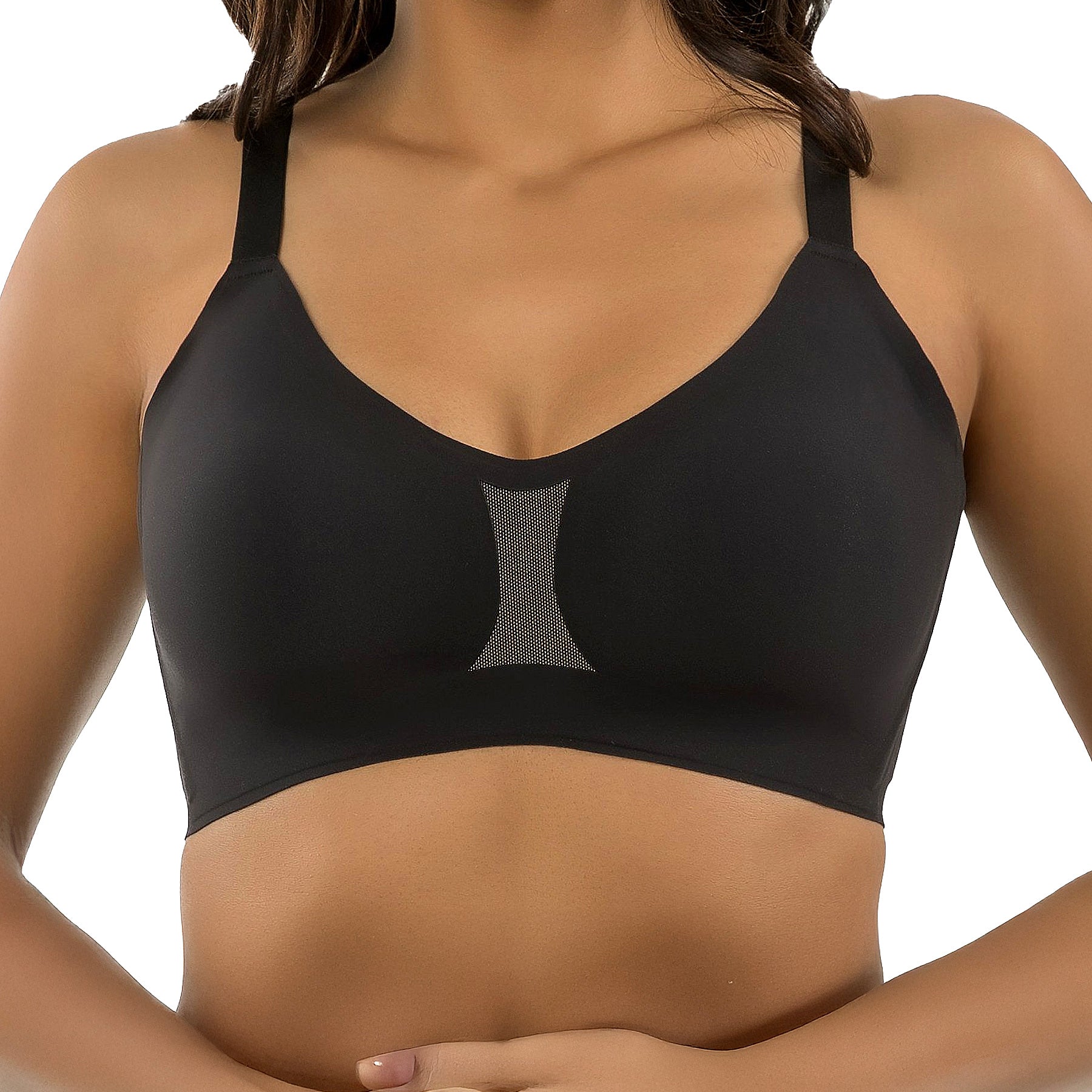 Parfait Simplicity Seamless Wireless Contour Bra P2400 Black Front
