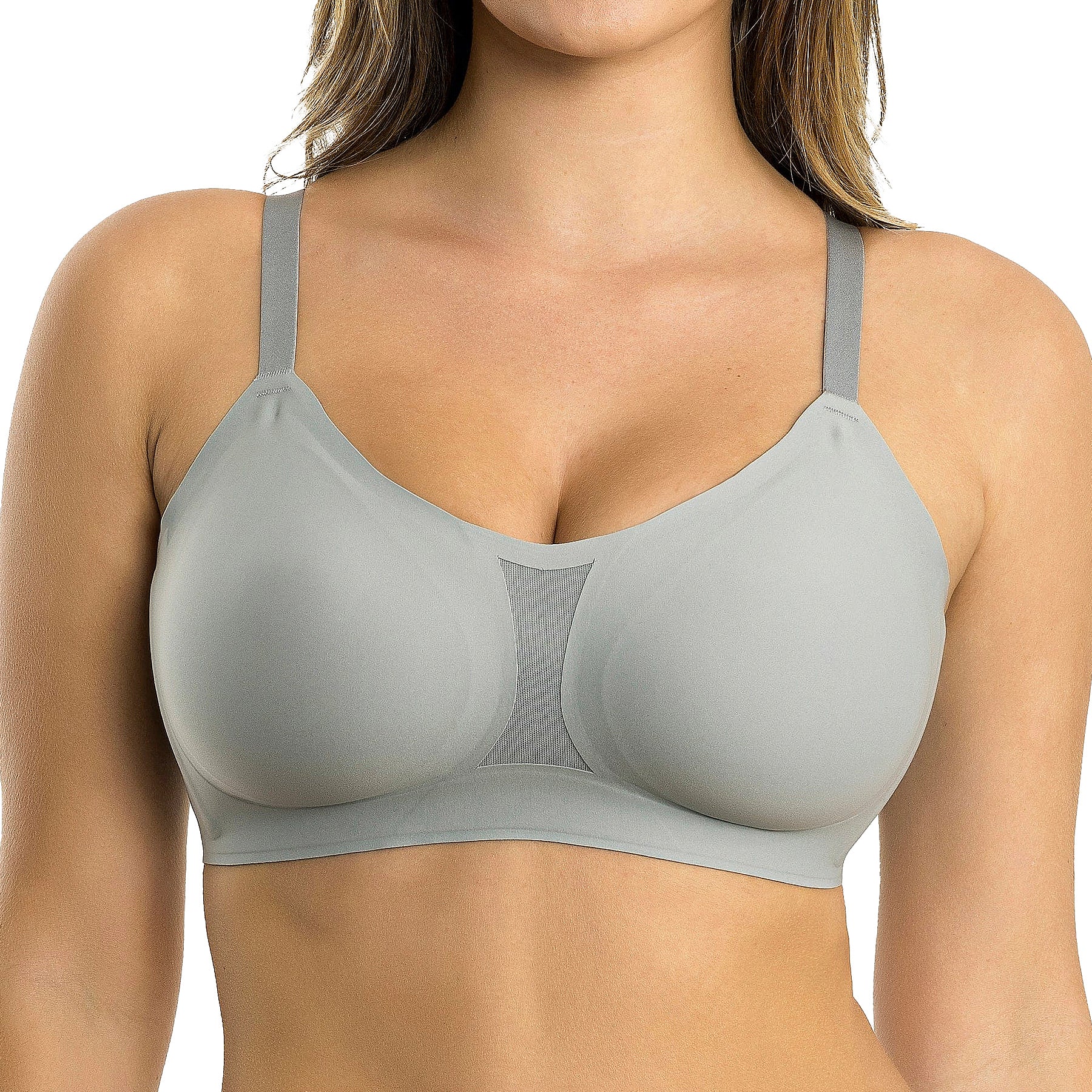 Parfait Simplicity Seamless Wireless Contour Bra P2400 Grey Front