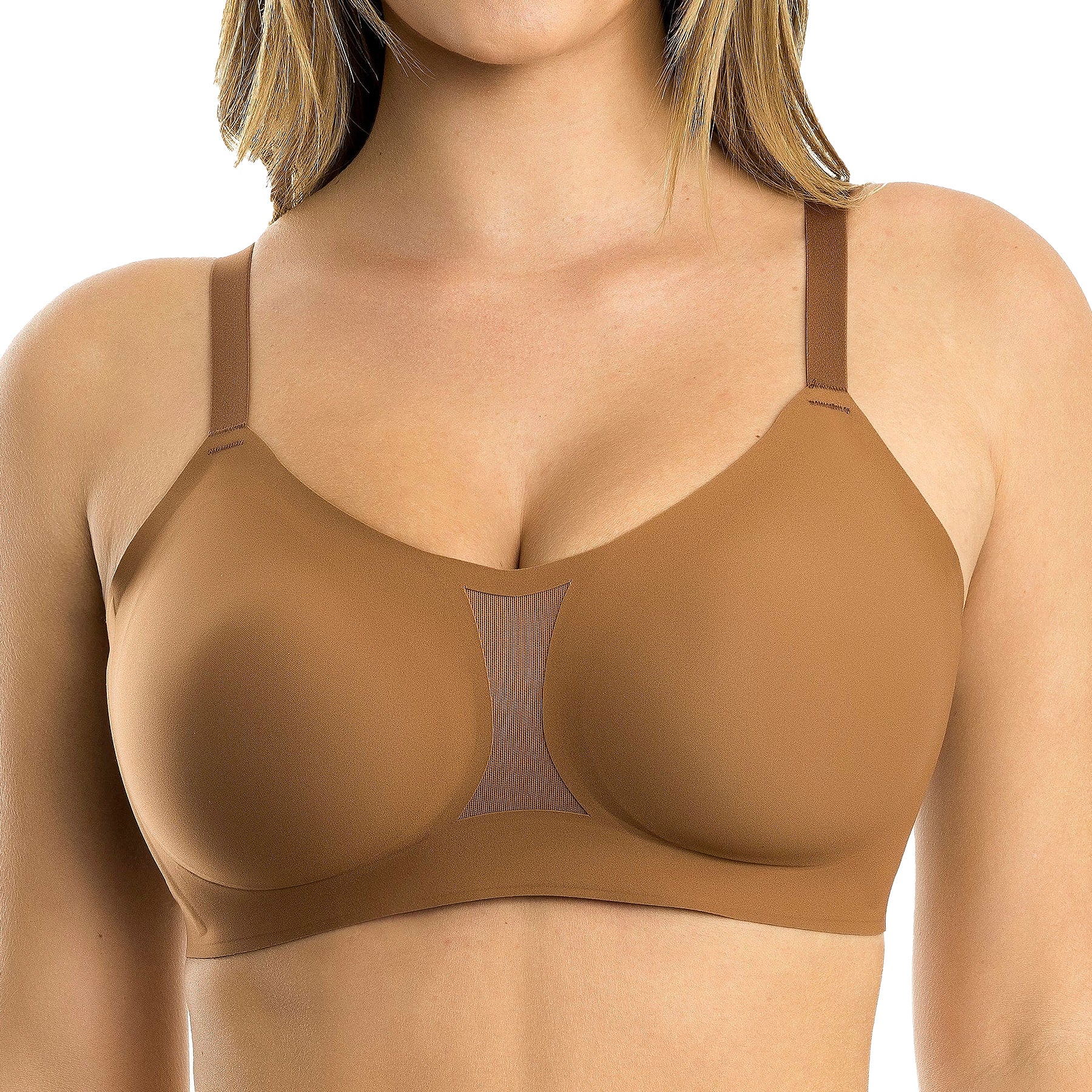 Parfait Simplicity Seamless Wireless Contour Bra P2400 Mocha Front