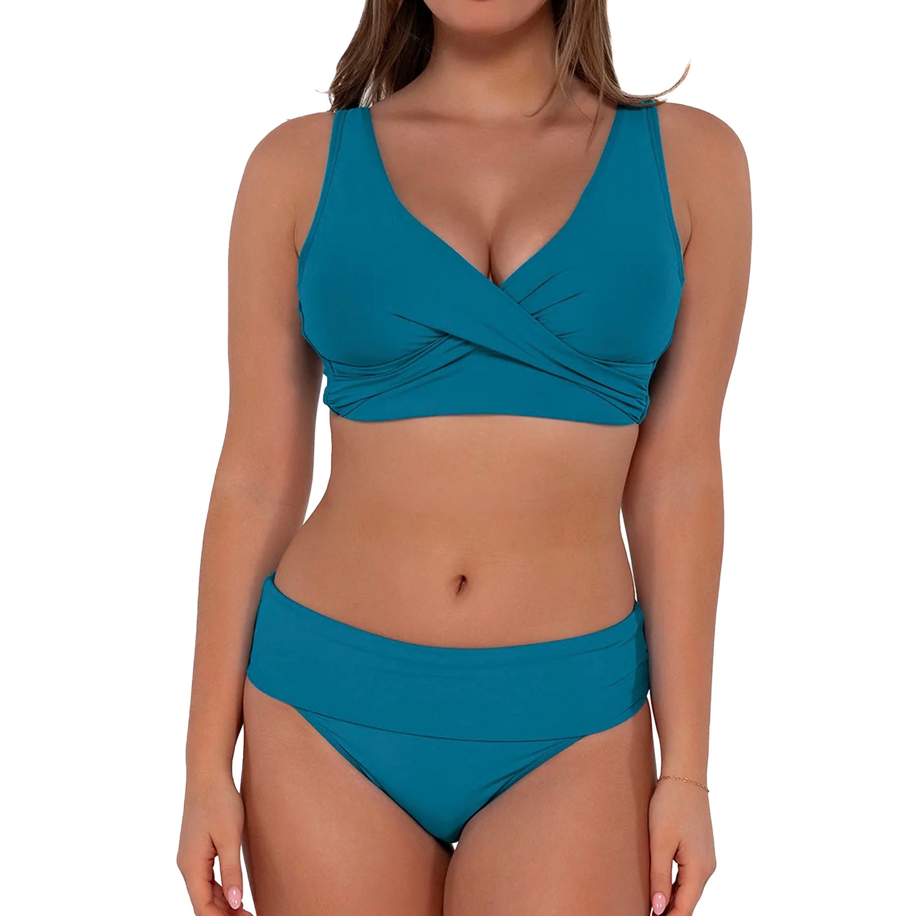 Sunsets Hannah High Waist Bikini Bottom 33B Avalon Teal Set