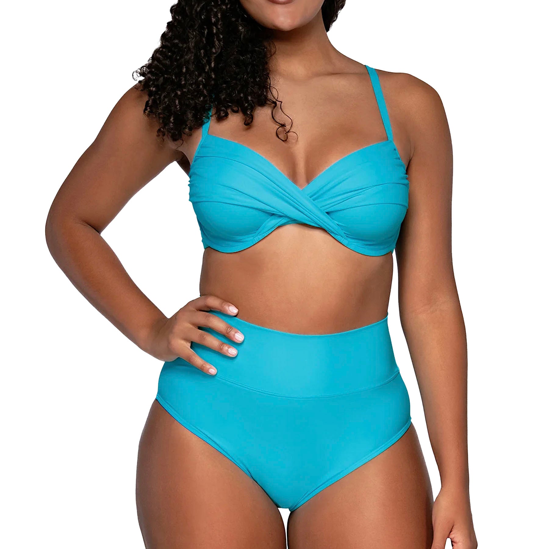 Sunsets Hannah High Waist Bikini Bottom 33B Blue Bliss Set