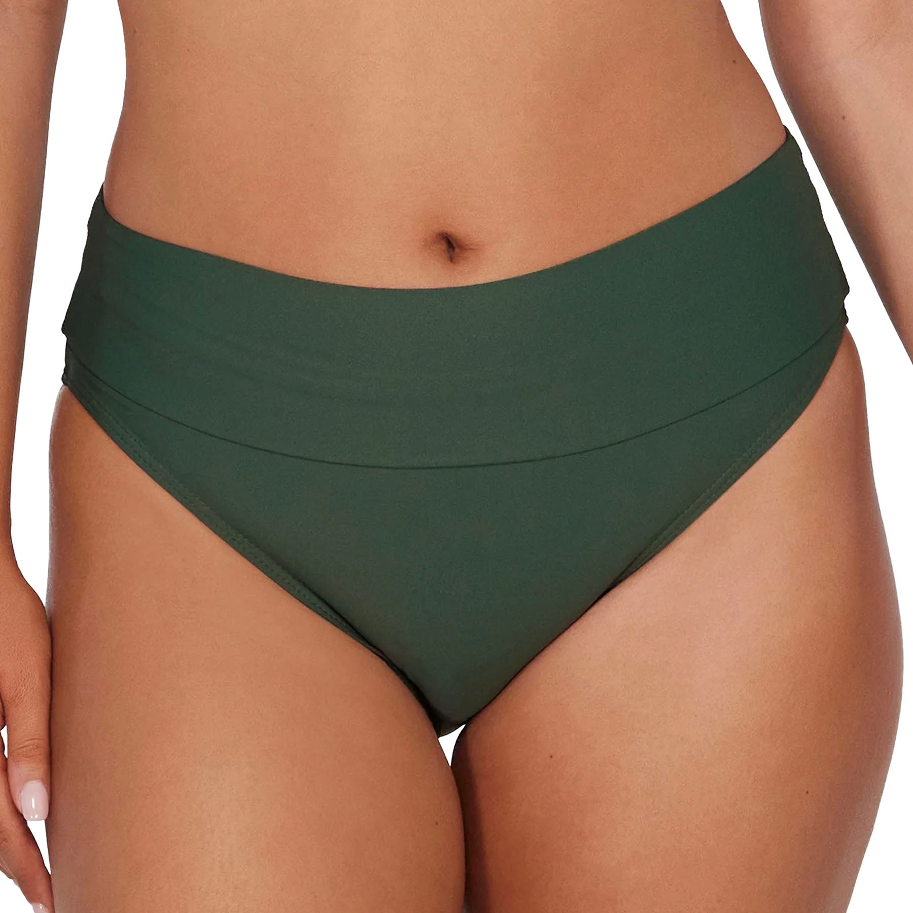 Sunsets Hannah High Waist Bikini Bottom 33B Island Green Folded View