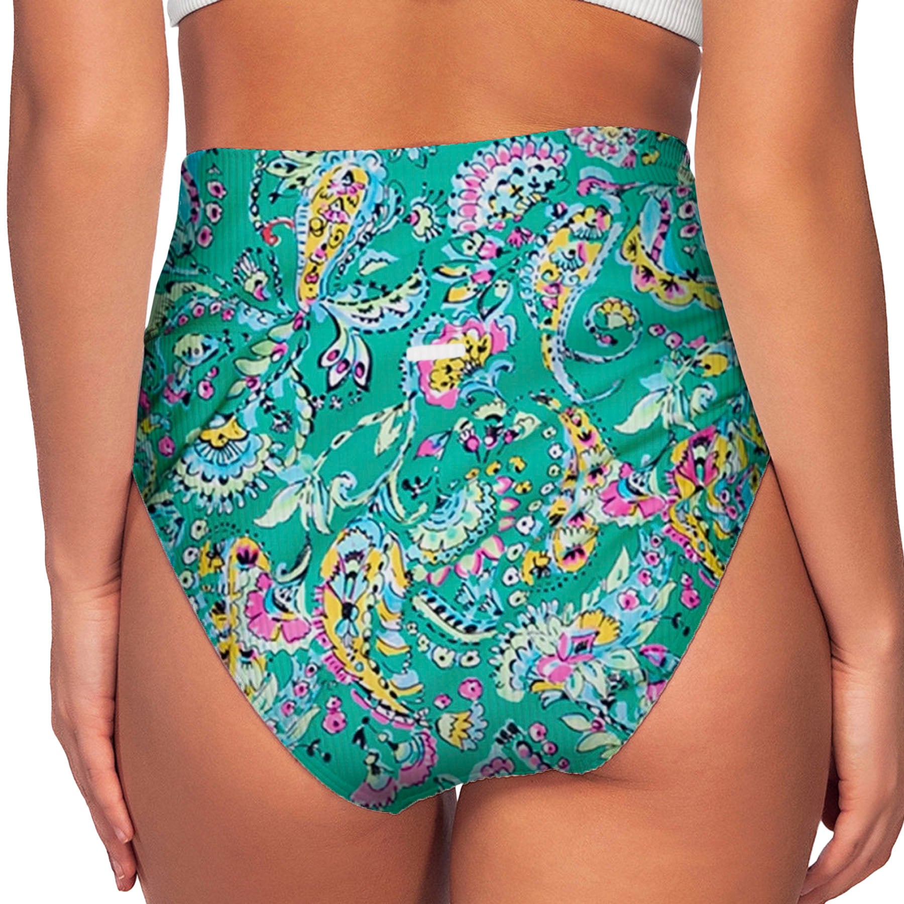Sunsets Hannah High Waist Bikini Bottom 33B Paradise Paisley Back