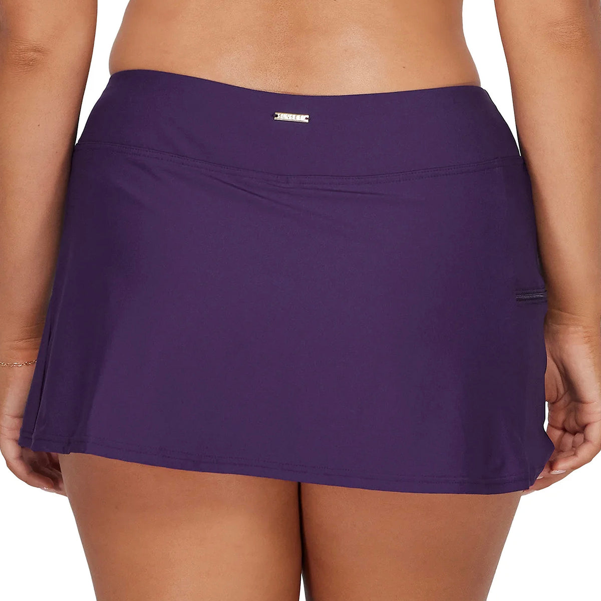Sunsets Sporty Swim Skirt 40B Paradise Plum Back