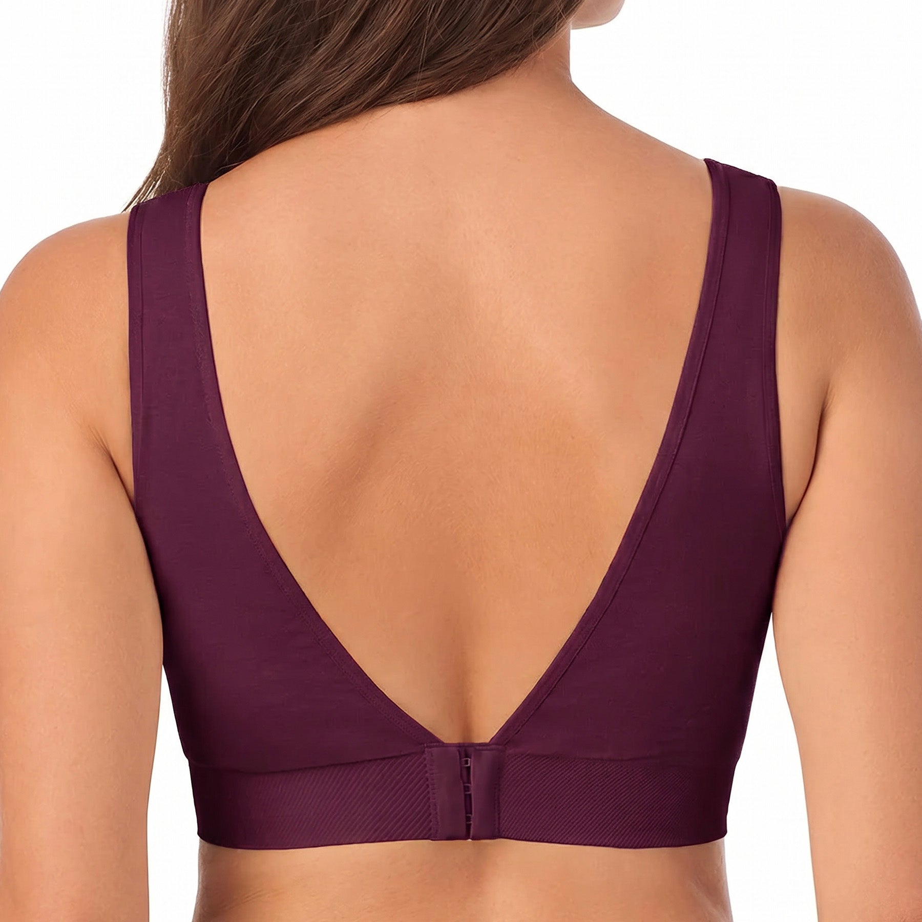 Le Mystere Seamless Comfort Wireless Back Smoother Bra 5317 Currant Back