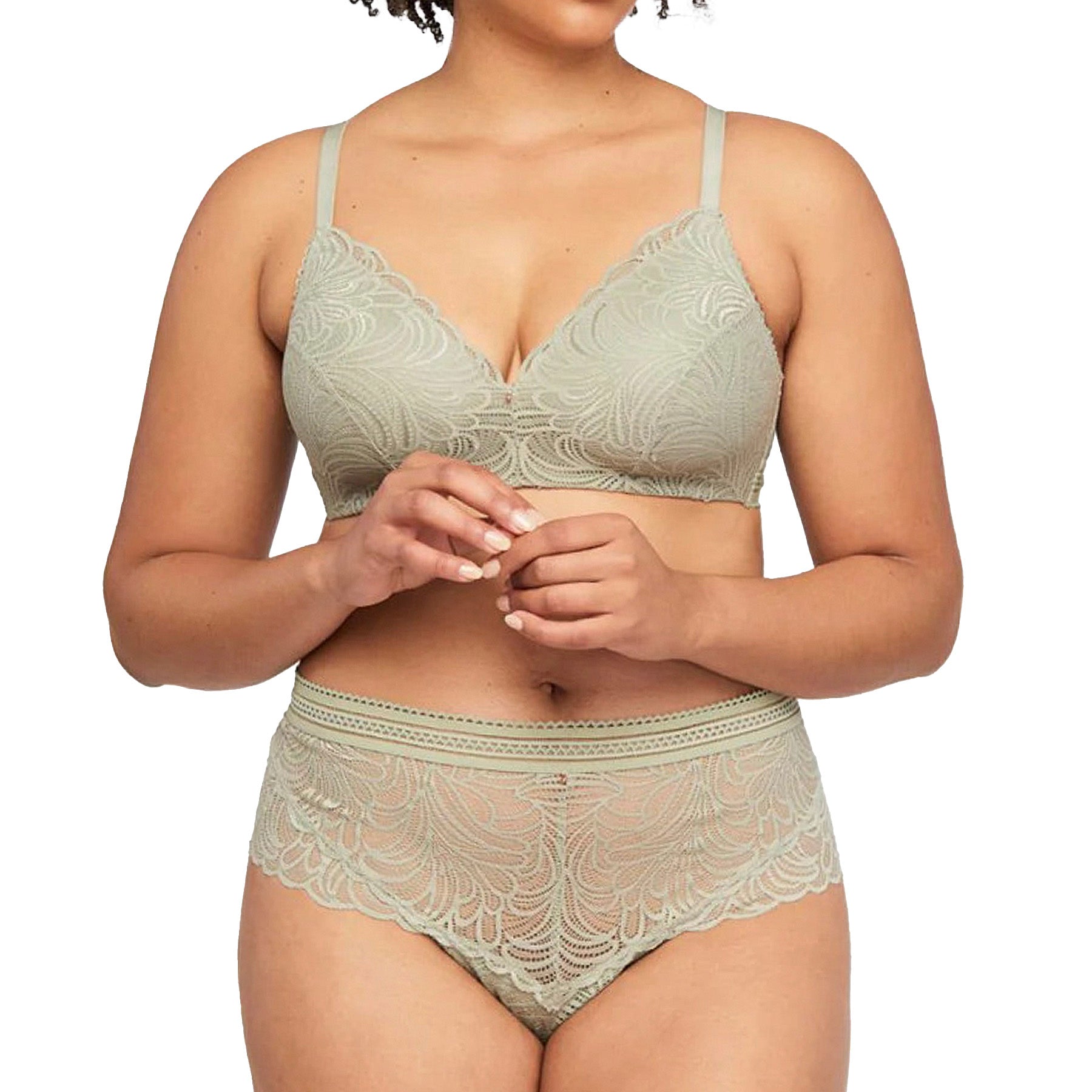 Montelle Wire Free Bra 9454 Sage Set