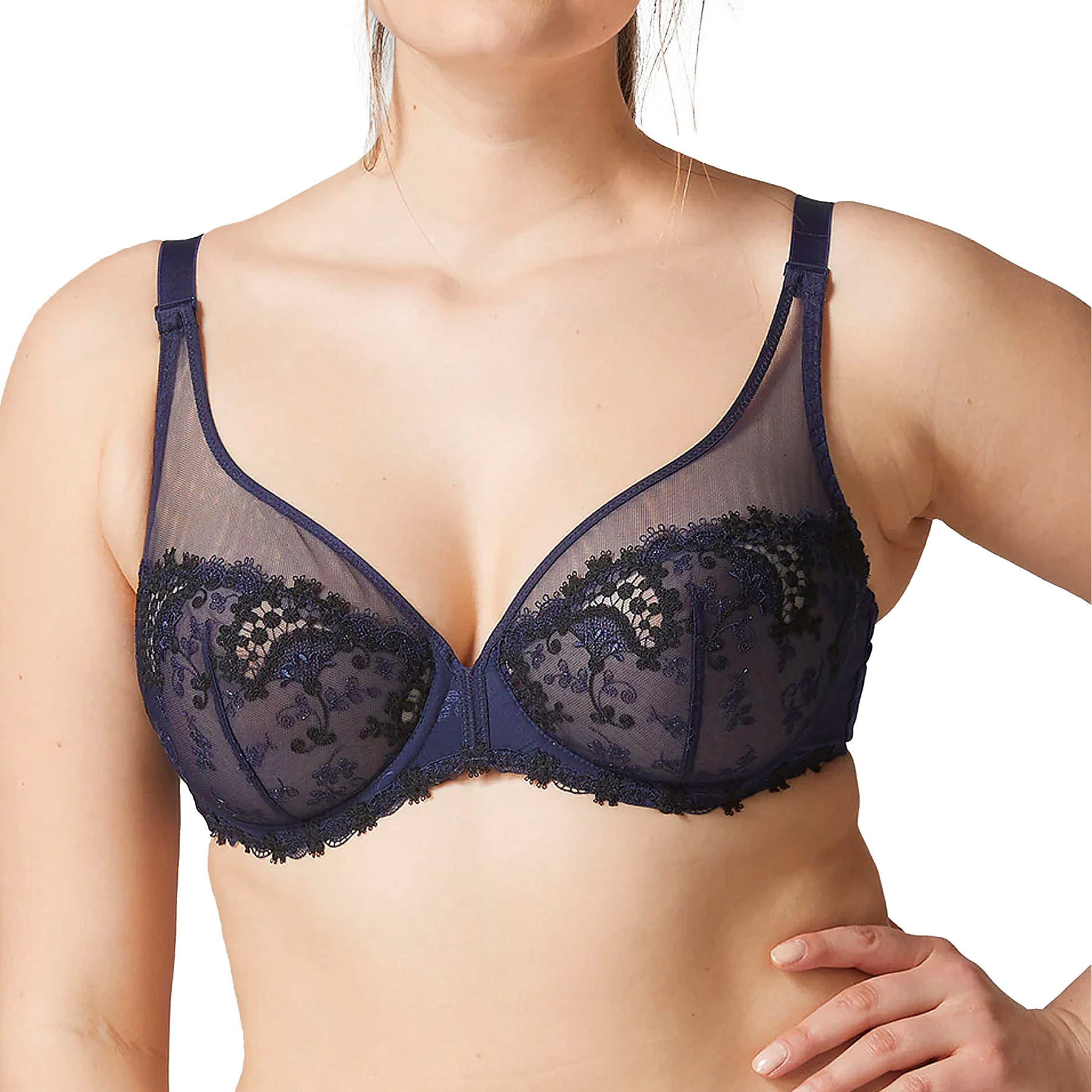 Simone Perele Simone Perele Wish Full Coverage Plunge Bra 12B319 Midnight Front