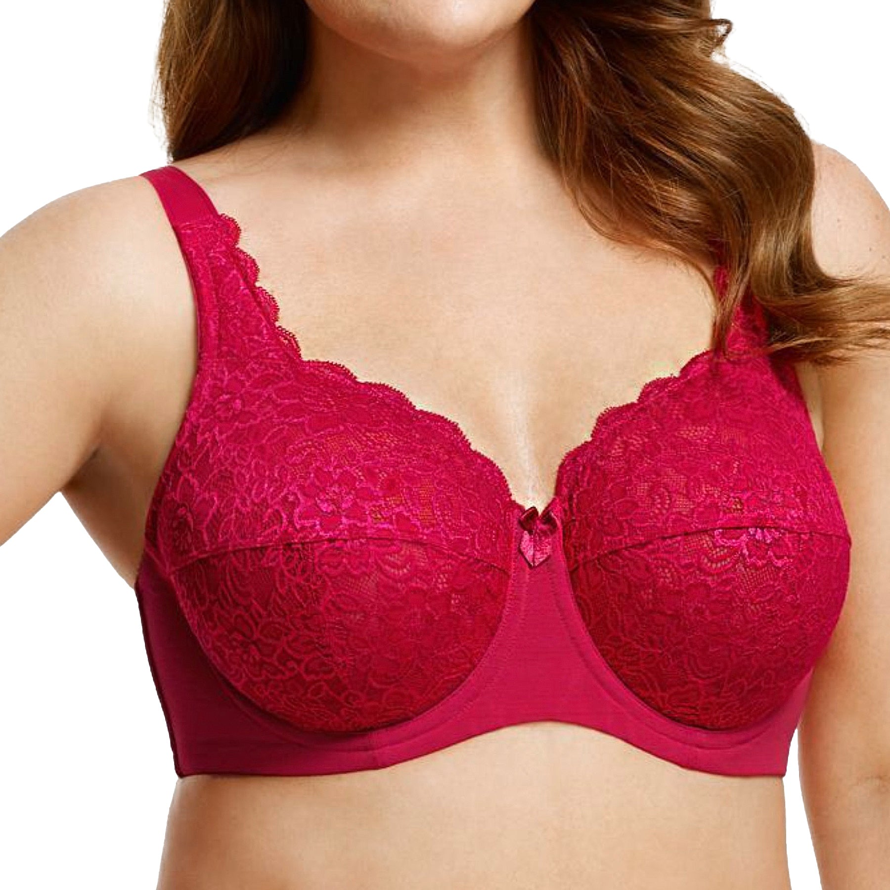 Elila Full Coverage Stretch Lace Underwire Bra 2311 Red Front