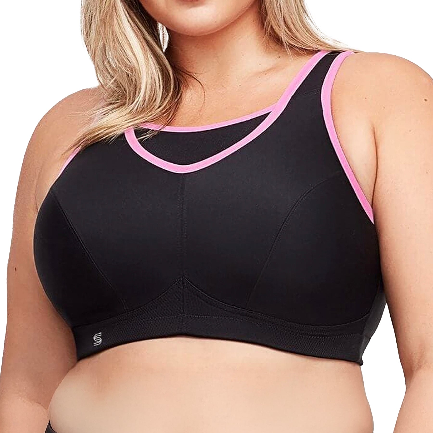 Glamorise No‑Bounce Cami Sports Bra 1066 Black Pink Front