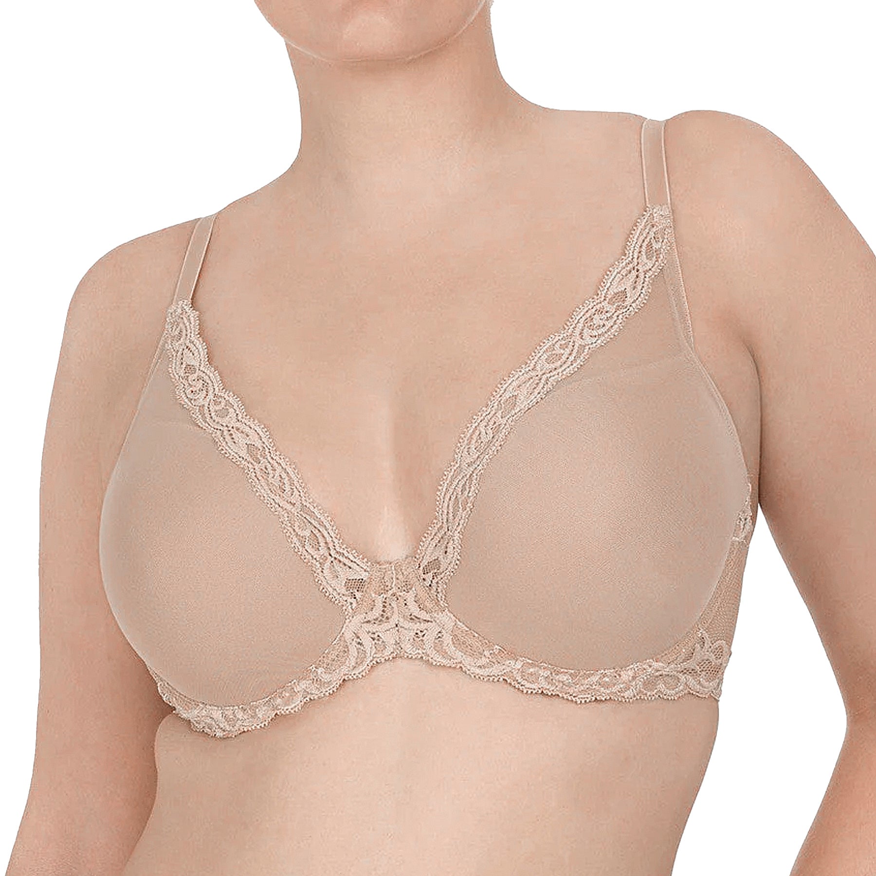 Natori Feathers Contour Plunge Bra 730023 Cafe Front