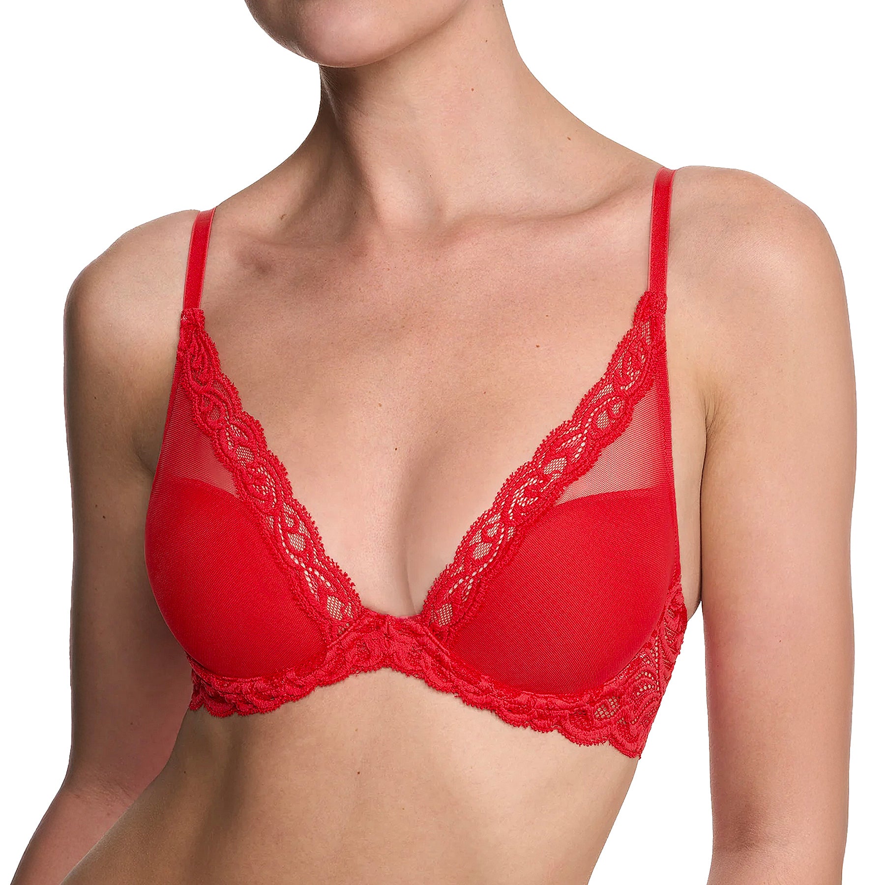 Natori Feathers Contour Plunge Bra 730023 Chili Front