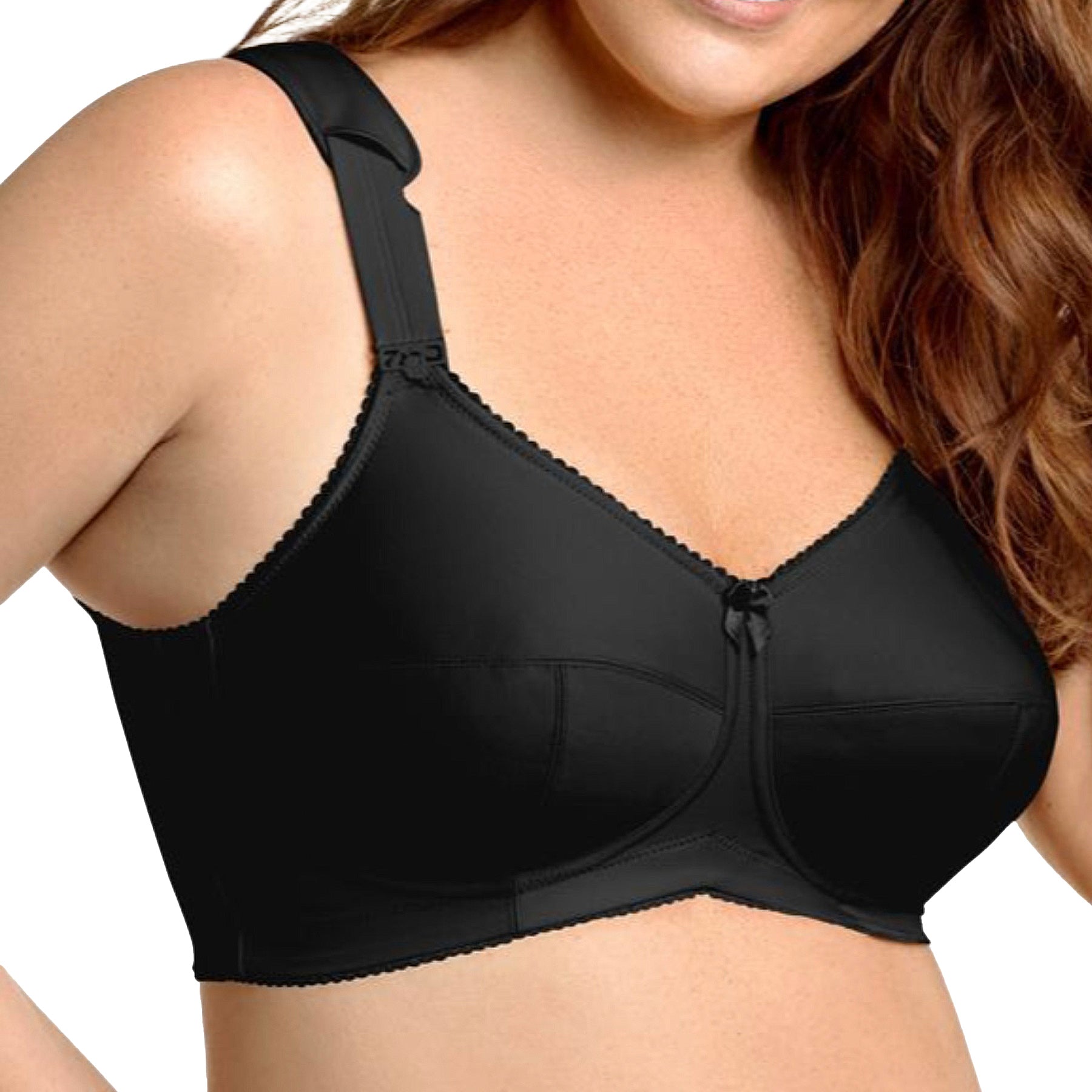 Elila Full Coverage Wireless Soft Cup Bra 1505 Black Front