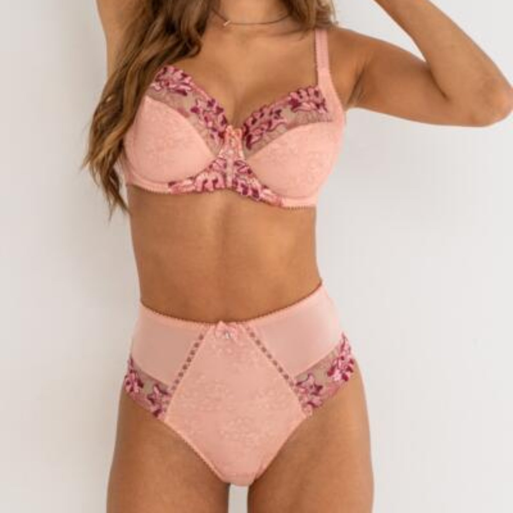 Sofia Lace Deep Brief PM3834 - Soft Pink/Mulberry