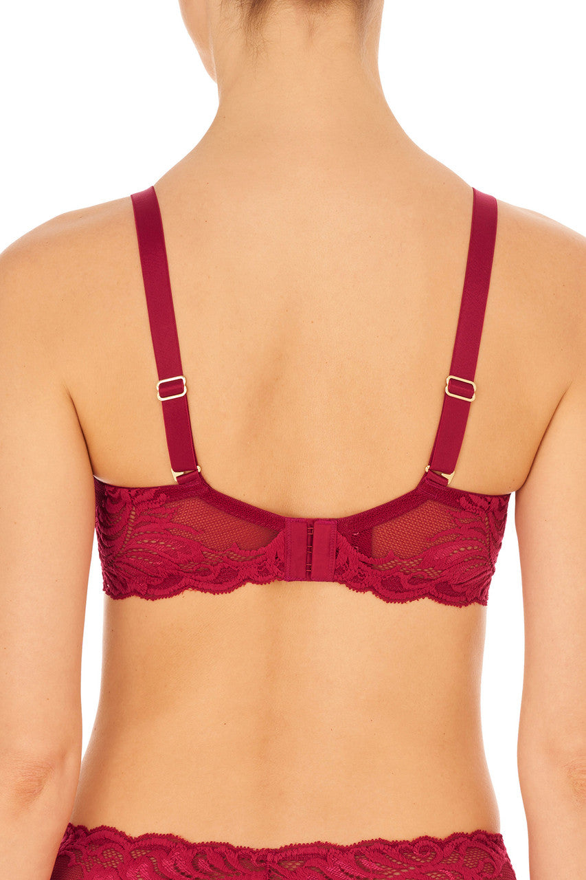 Feathers Full Figure Contour Underwire Bra 741299 - Pomegranate