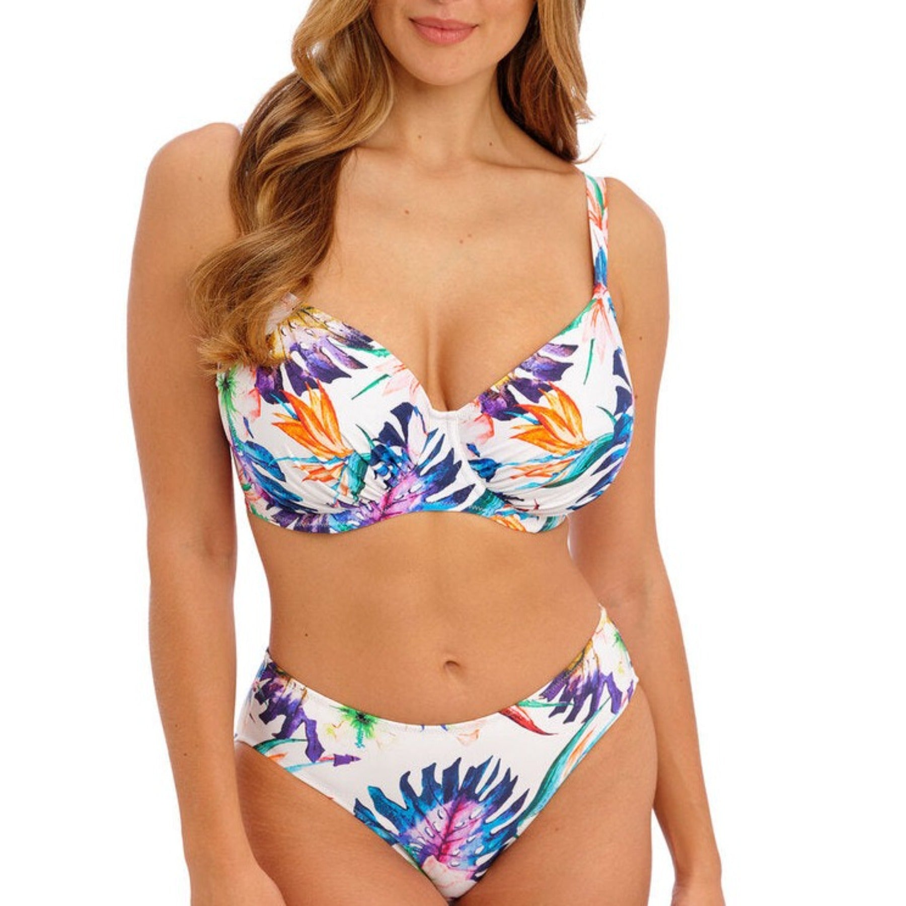 Paradiso UW Gathered Full Cup Bikini Top FS501801 - White/Multi