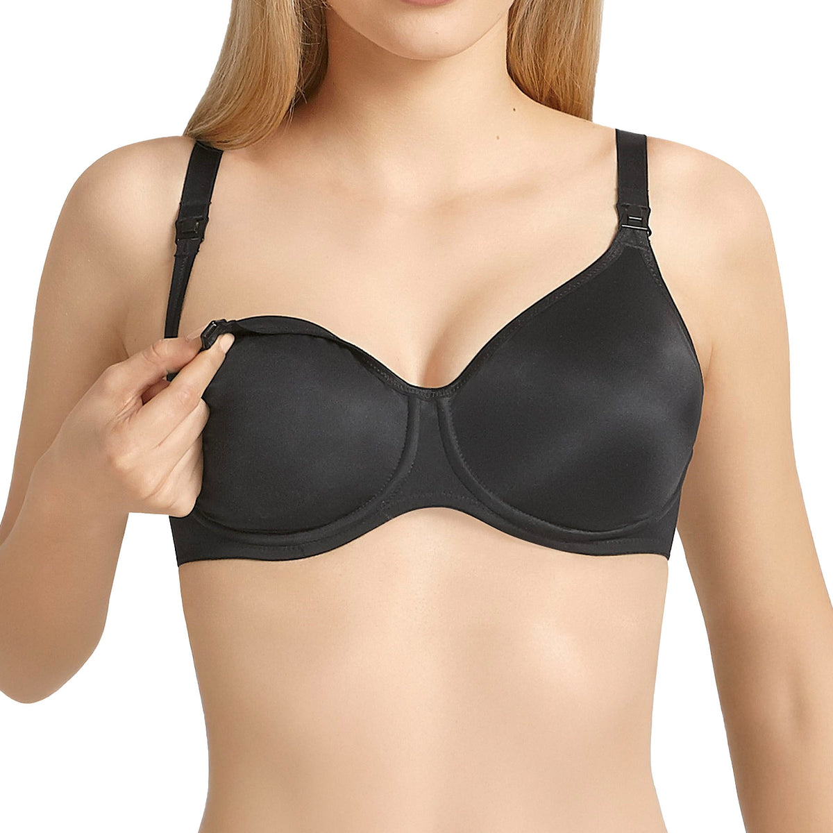 Anita Microfibre Underwire Nursing Bra 5068 Black Front