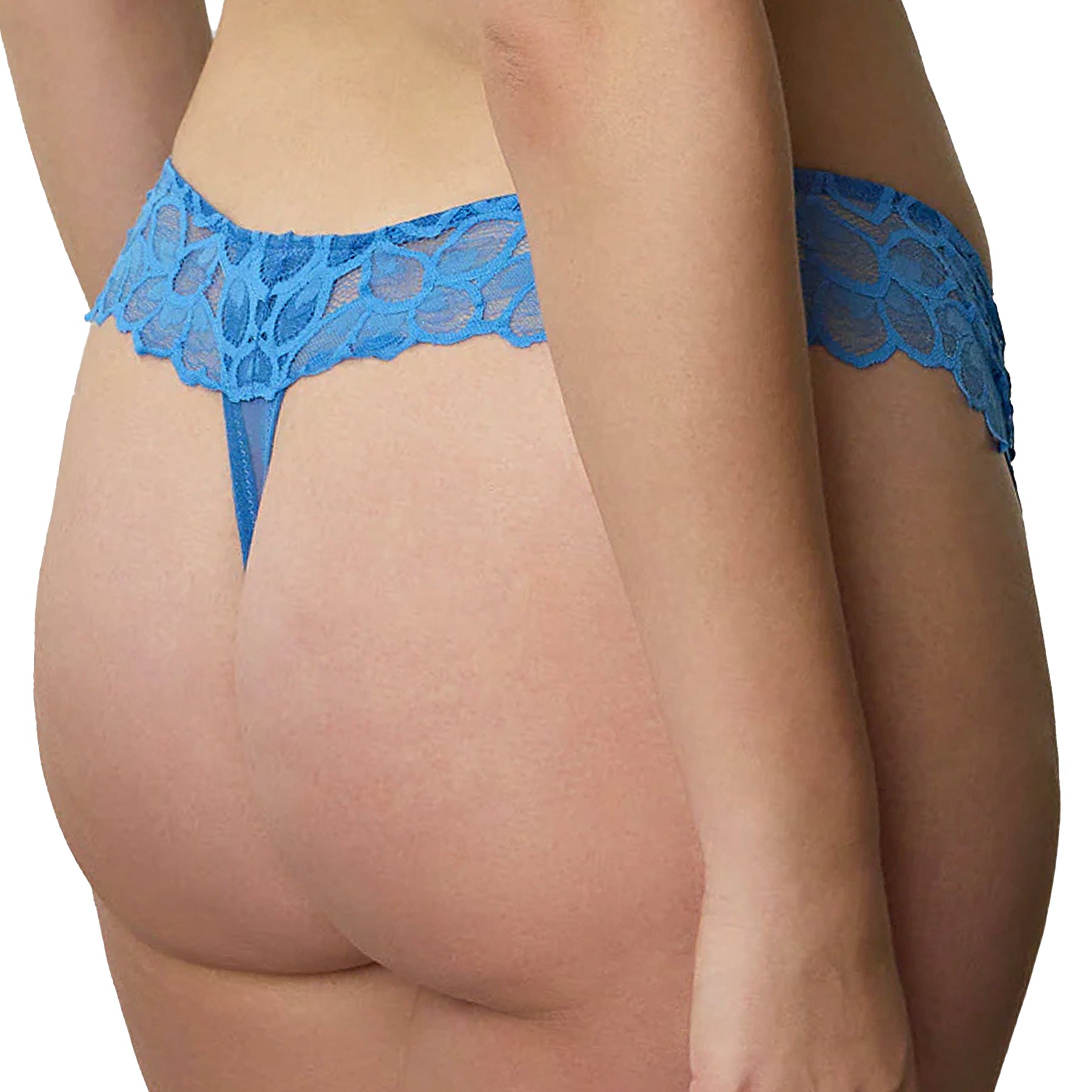 Panache Allure Thong 10769 Azure Blue Back