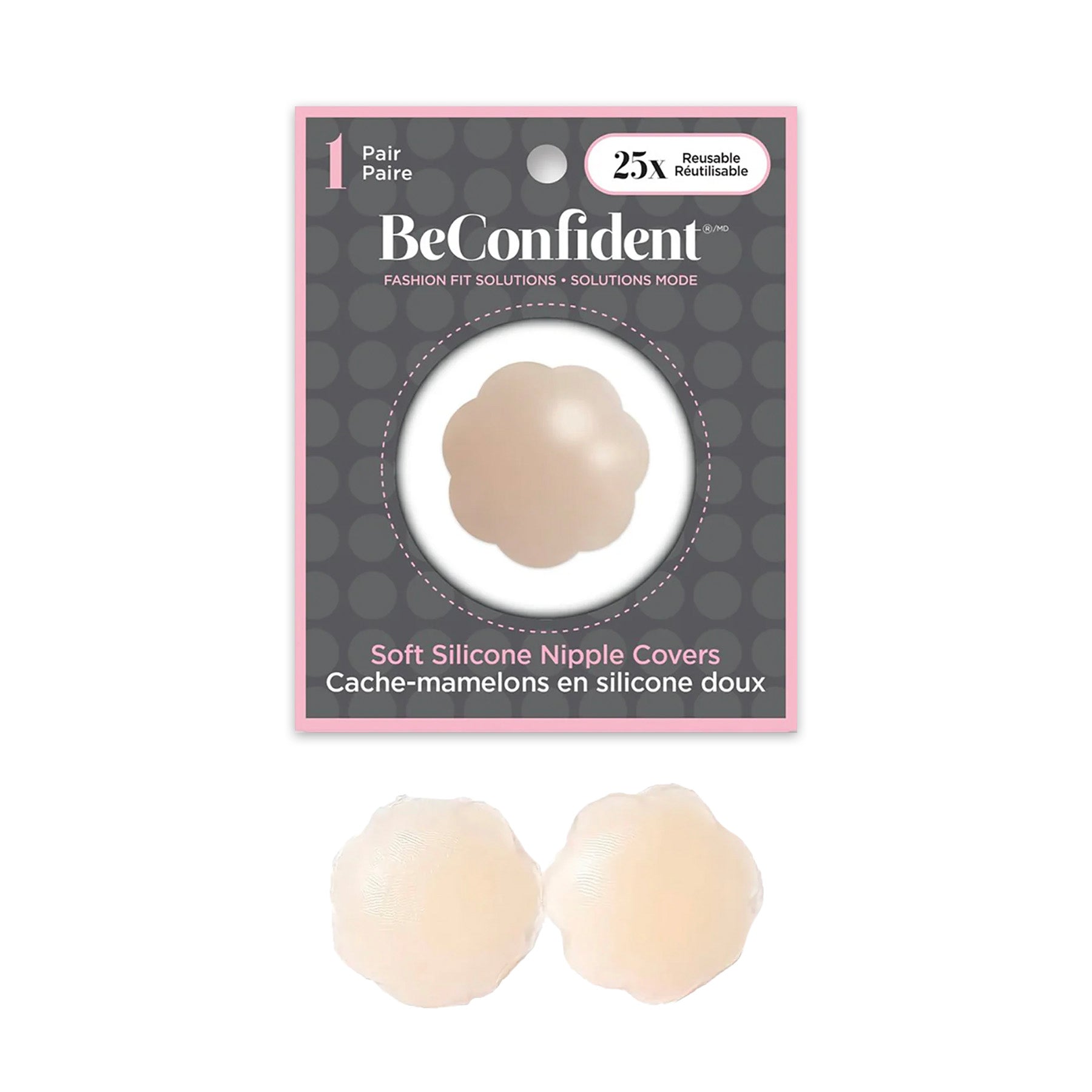 BeConfident Soft Silicone Nipple Covers Front Light