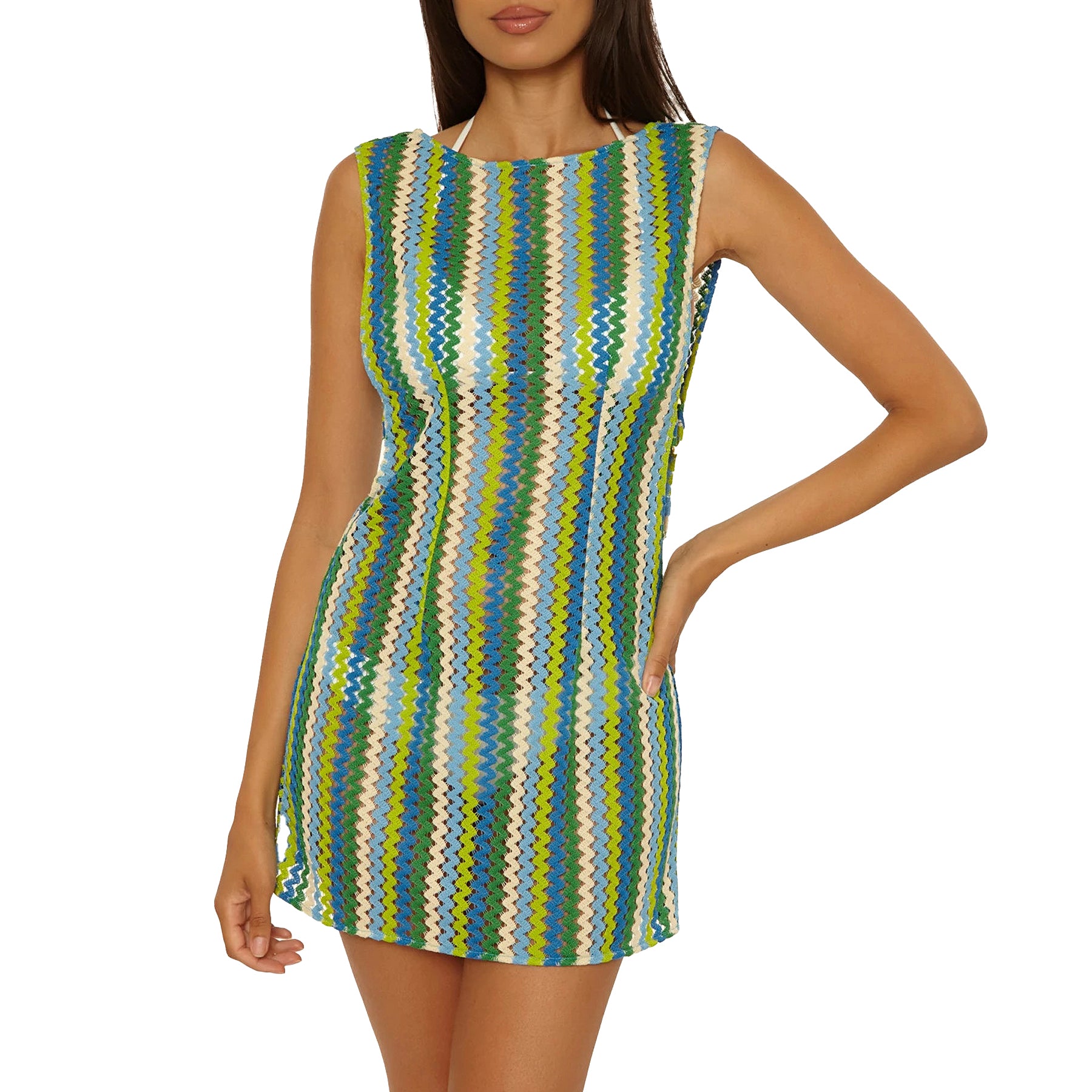 Becca Island Waves Crochet Tunic Cover Up 73860671 Green Apple Set
