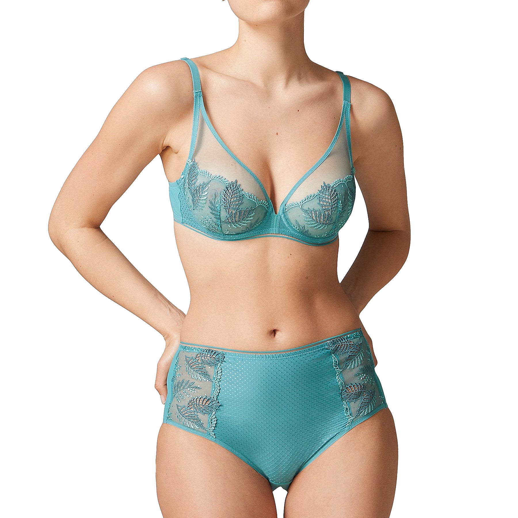Simone Perele Bloom Deep Brief 12Y770 Green Grey Set
