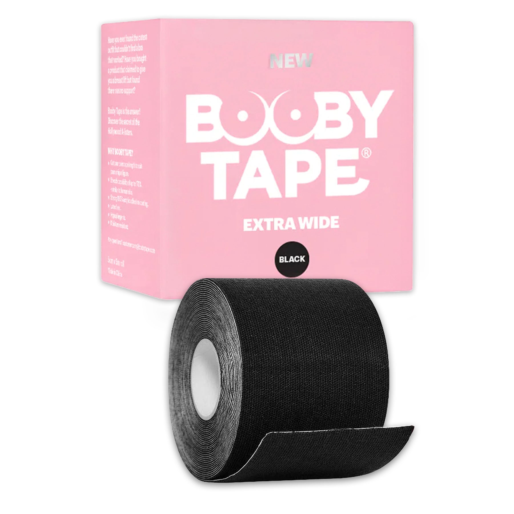 Booby Tape Extra Wide Black Box and Item