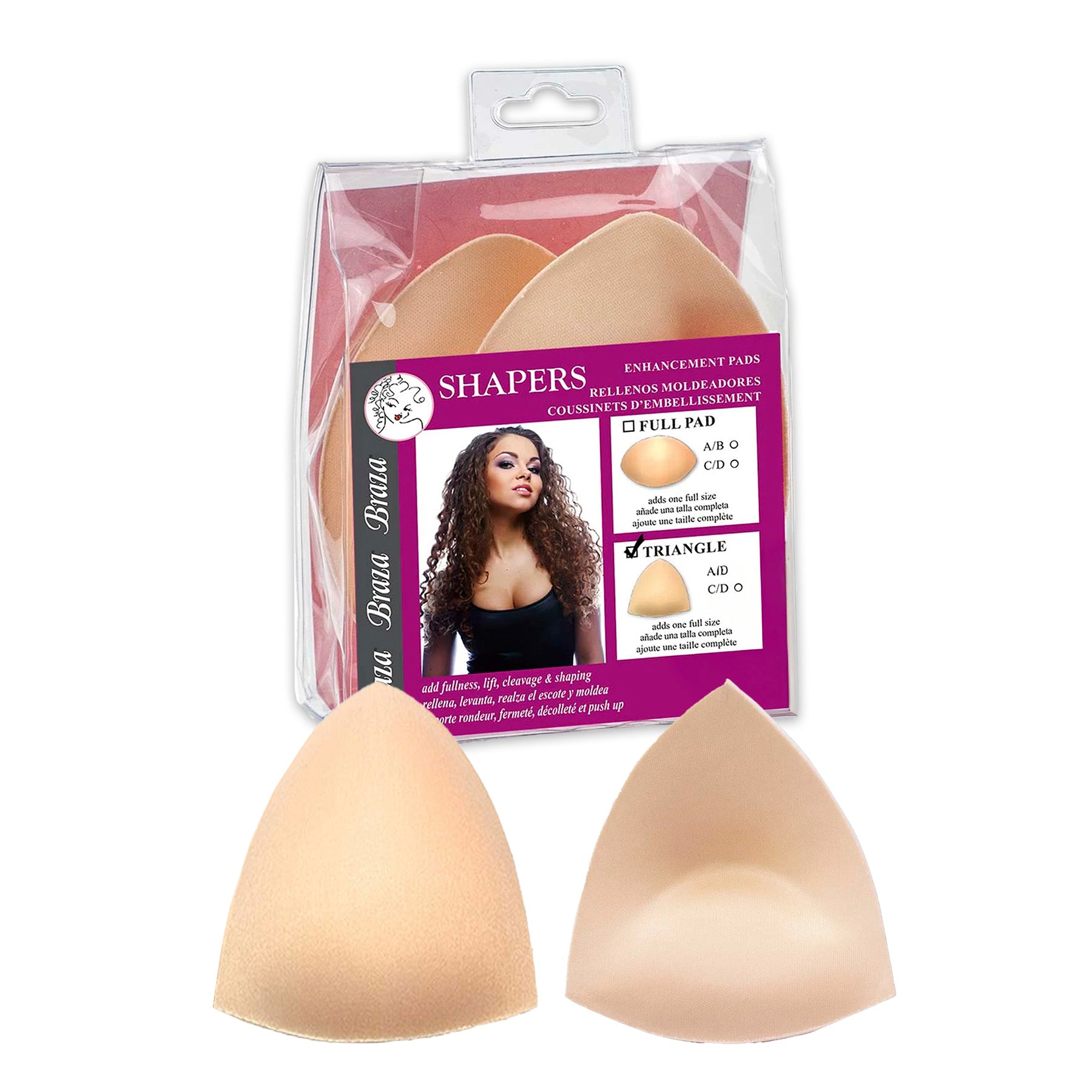 Braza Shapers Foam Breast Enhancement Push Up Pads 2025 Triangle Beige Front