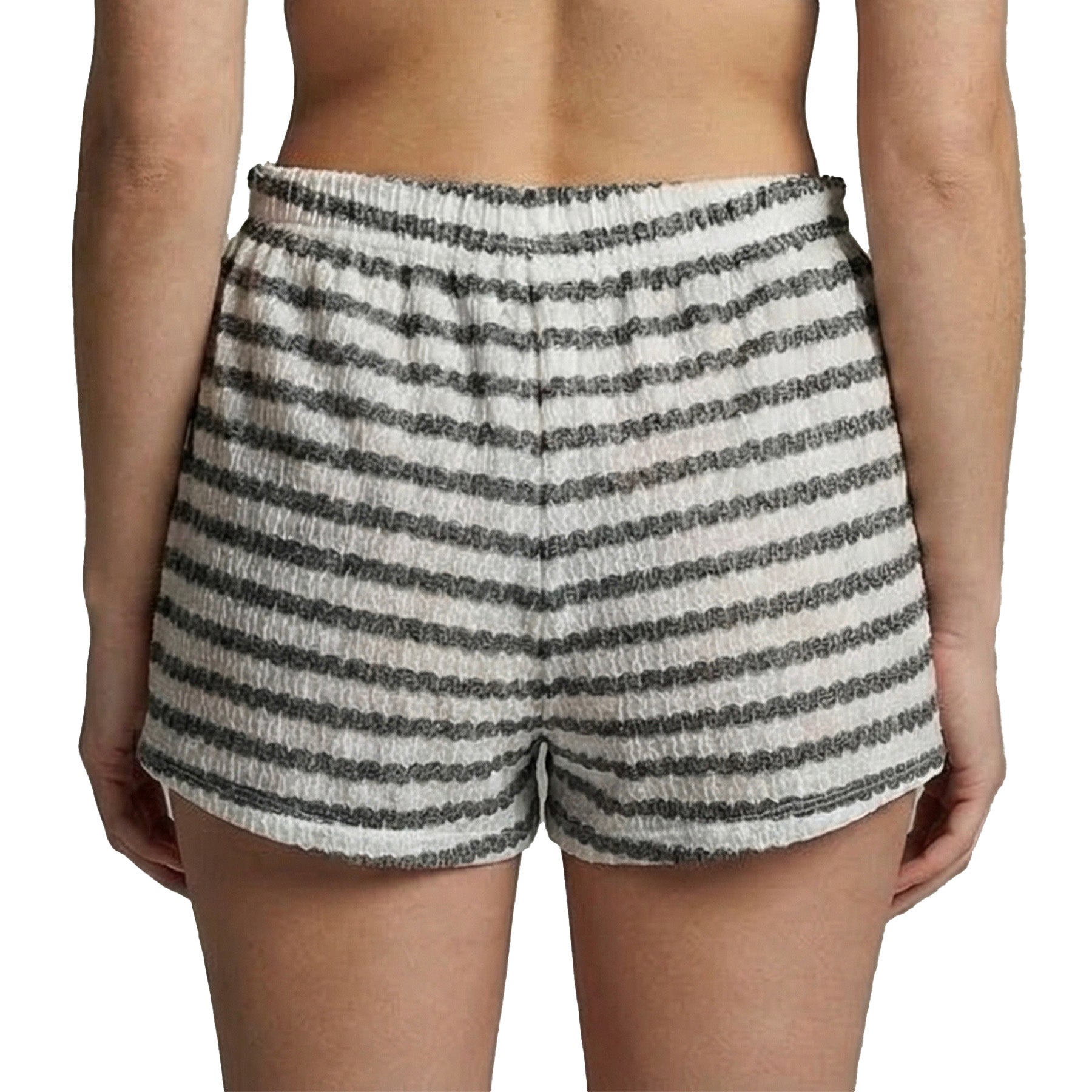 Cover Me Cape Britton Shorts Coverup 26052854 Black Sand White Stripe Back