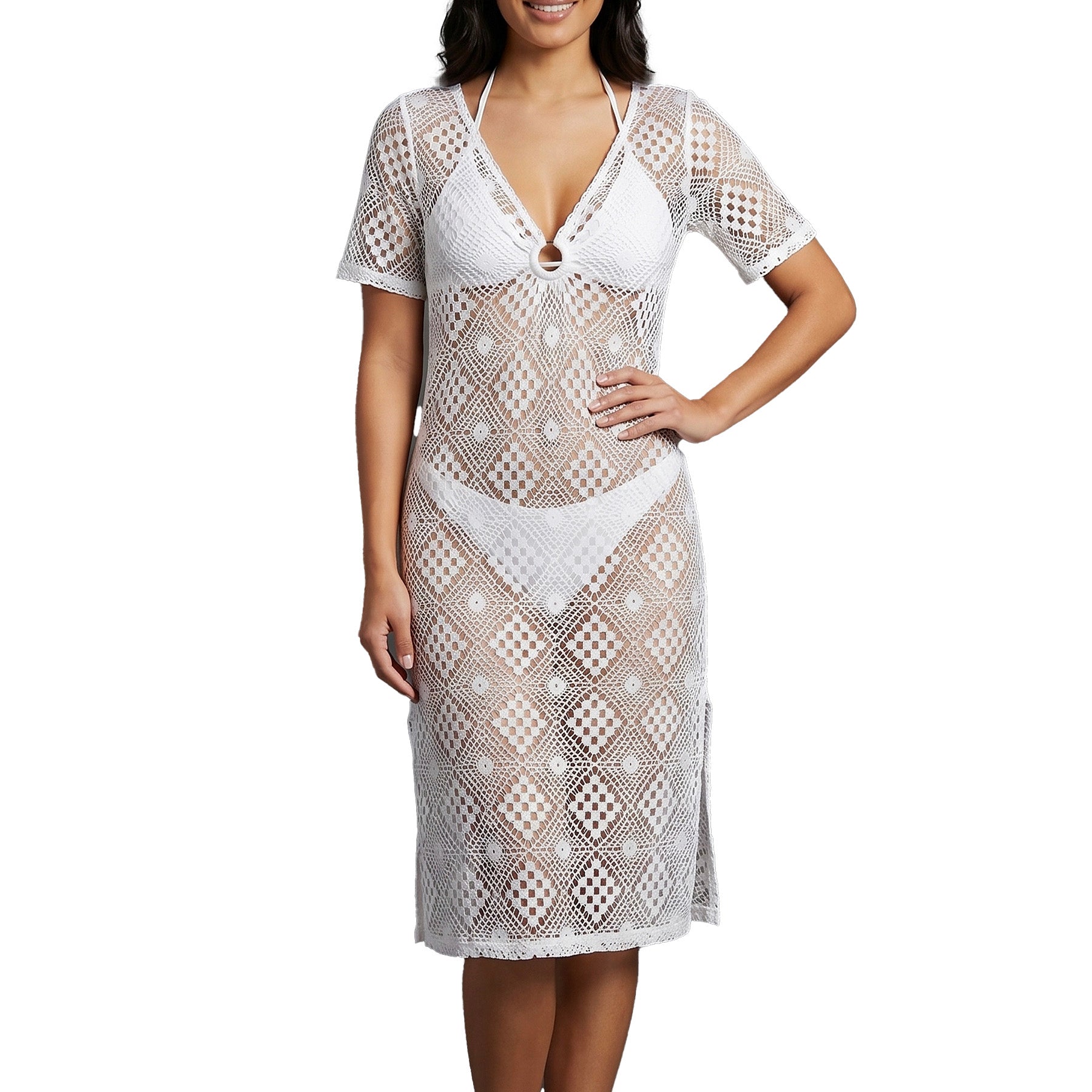 Cover Me Diamond Beach Coverup 26057029 Off White Set