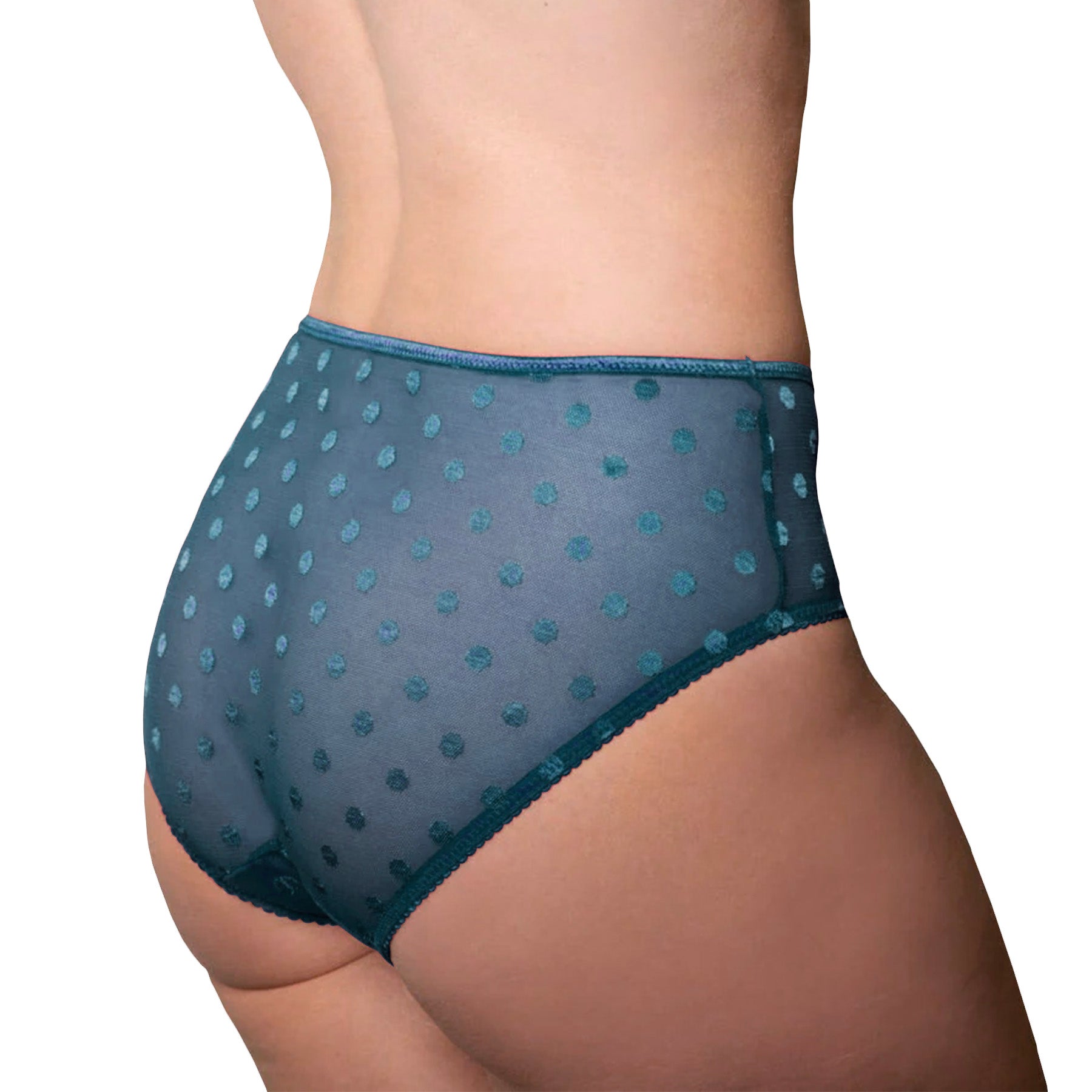 Fit Fully Yours Carmen Polka-Dot Bikini U2492 Blue Coral Rear View