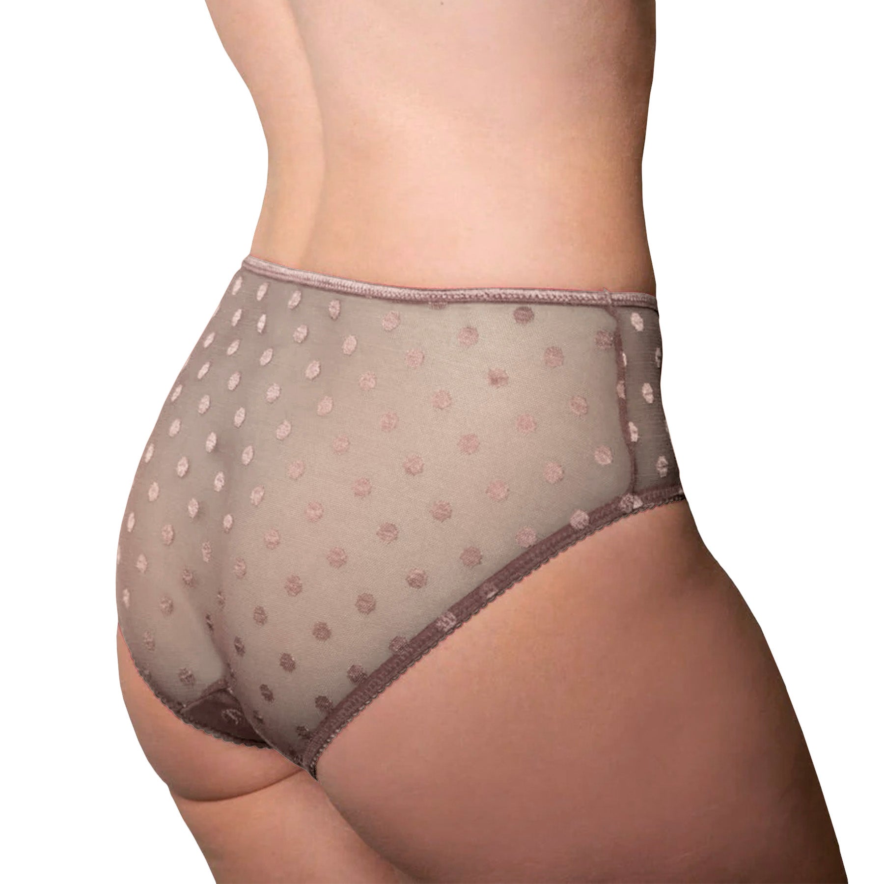 Fit Fully Yours Carmen Polka-Dot Bikini U2492 Taupe Rear View