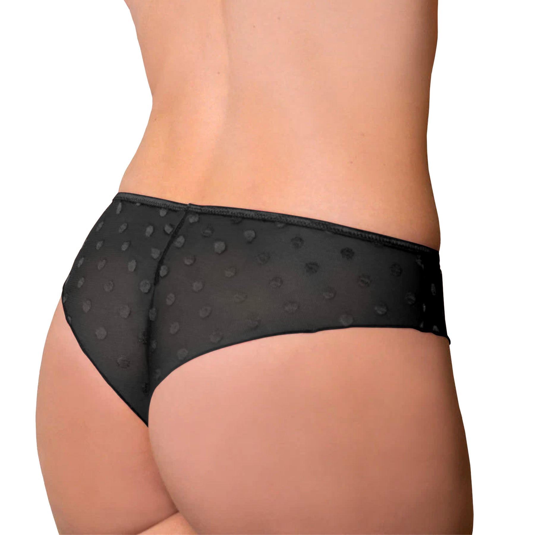 Fit Fully Yours Carmen Polka Dot Tanga U2495 Black Rear View