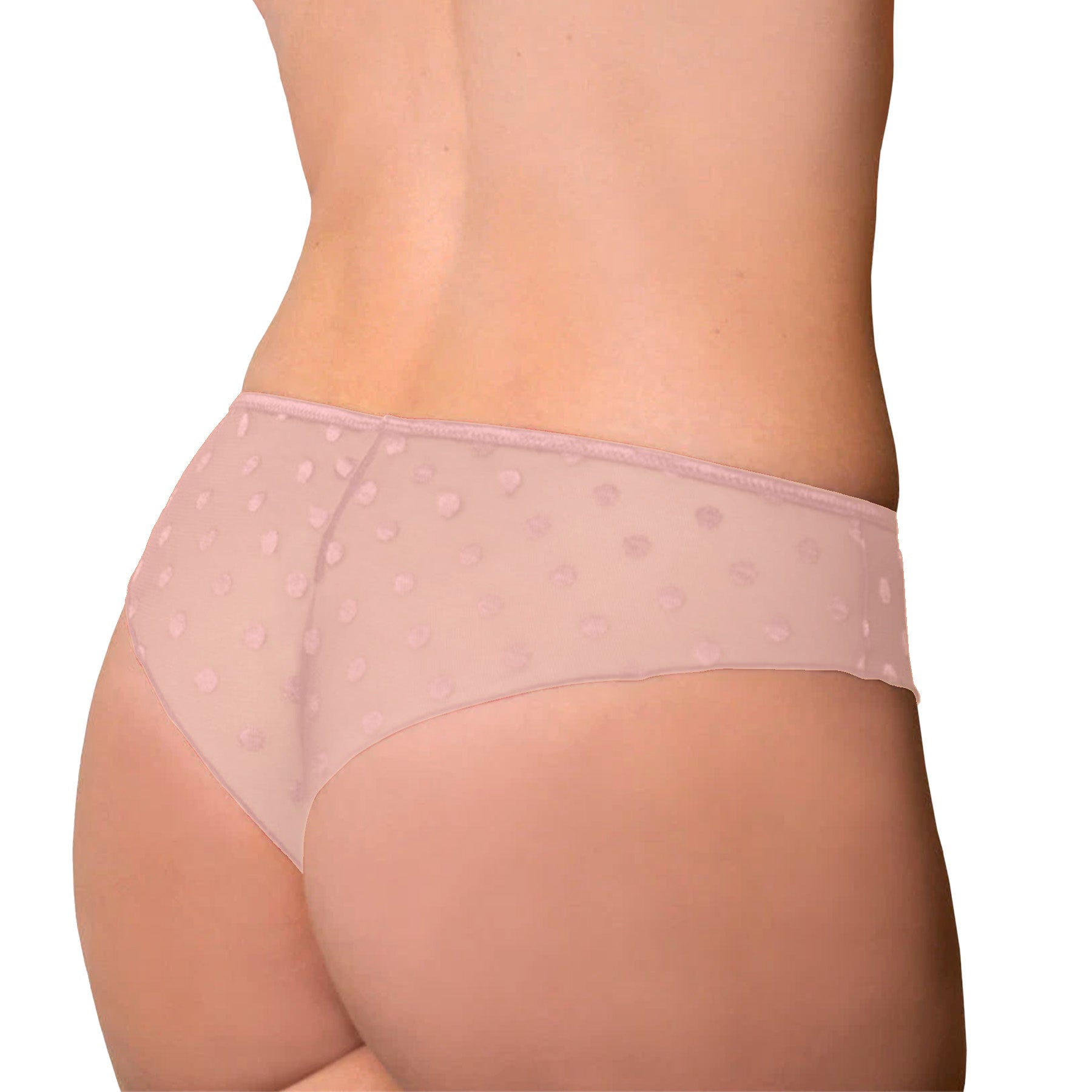 Fit Fully Yours Carmen Polka Dot Tanga Panties U2495 Blush Back