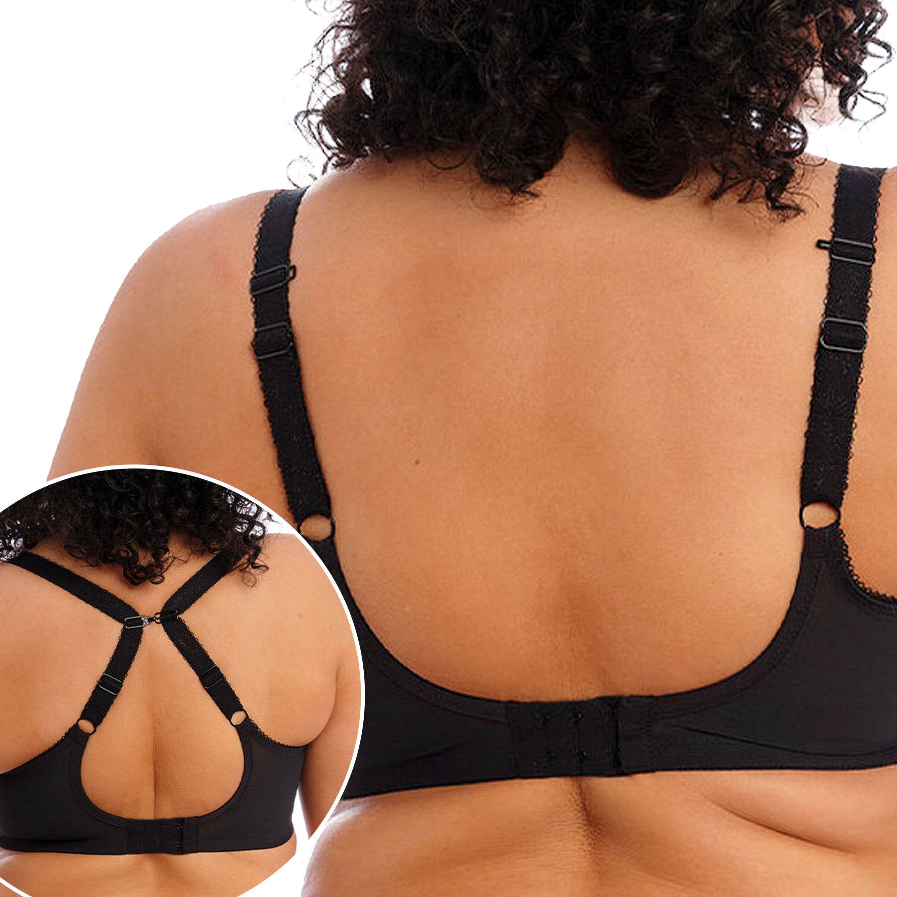 Elomi Charley Stretch Plunge Bra EL4381 Black Back