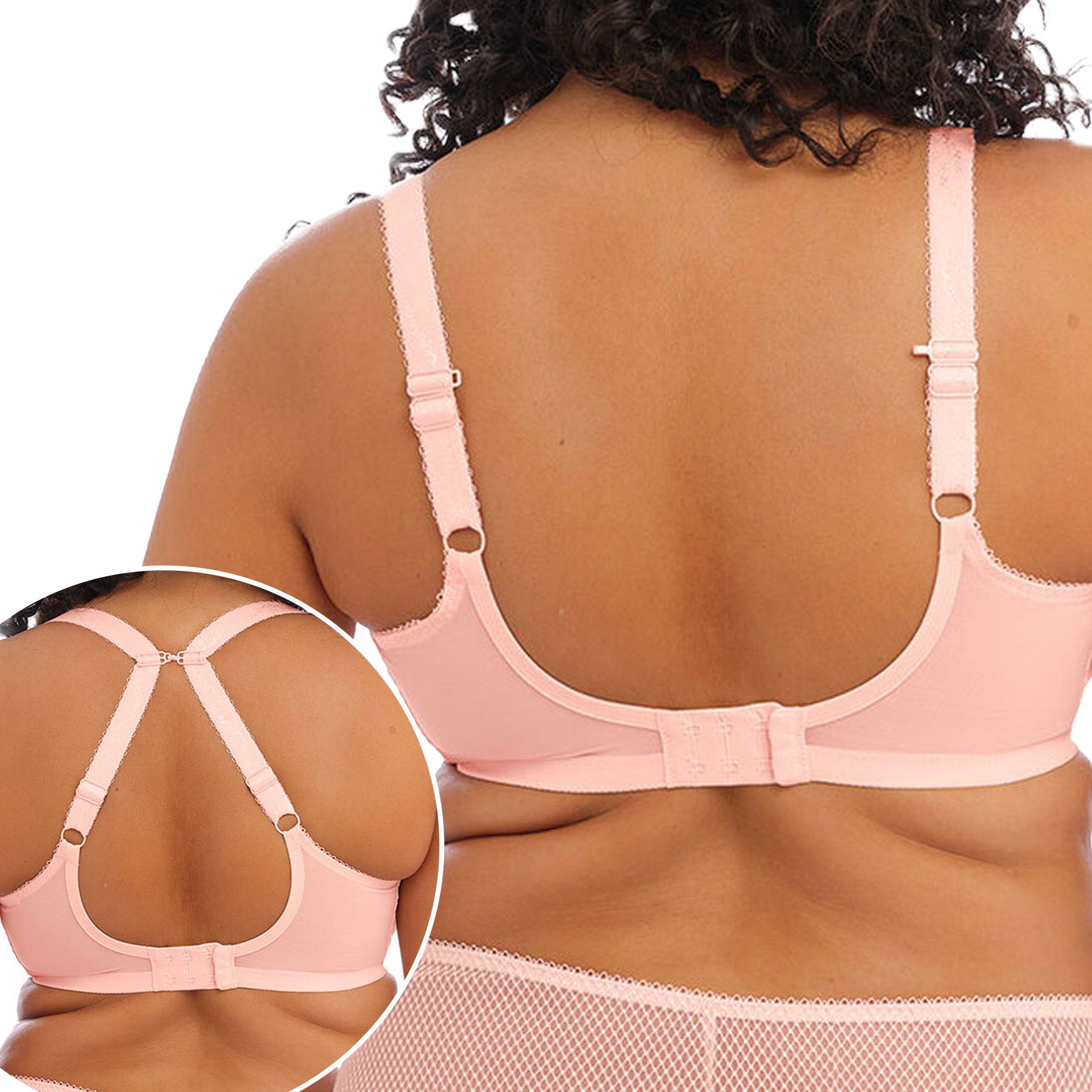 Elomi Charley UW Stretch Plunge Bra EL4382 Ballet Pink Back