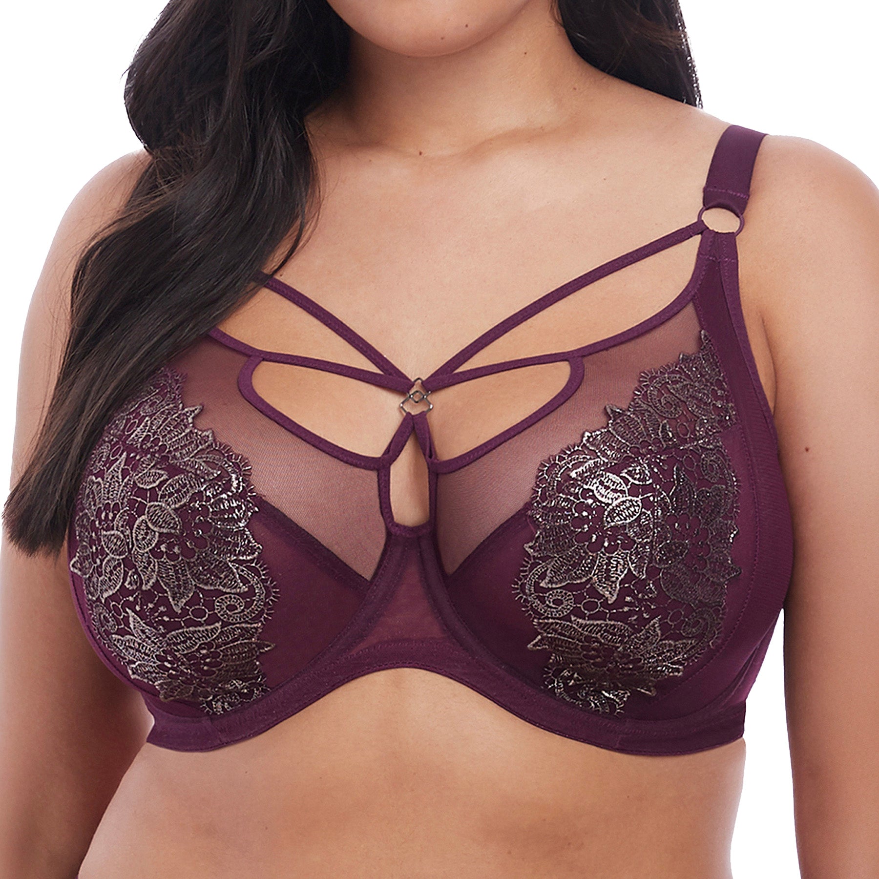 Elomi Eugenie Plunge Bra EL4470 Gilded Berry Front