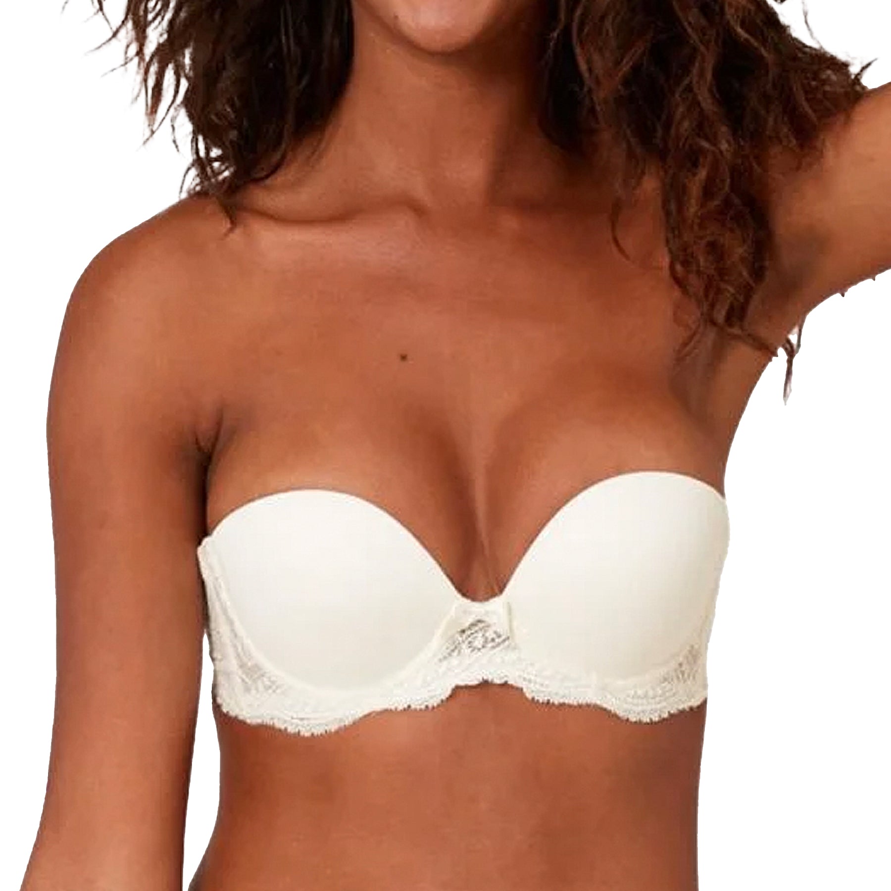 Simone Perele Eden Strapless Plunge Bra 12E302 Ivory Front