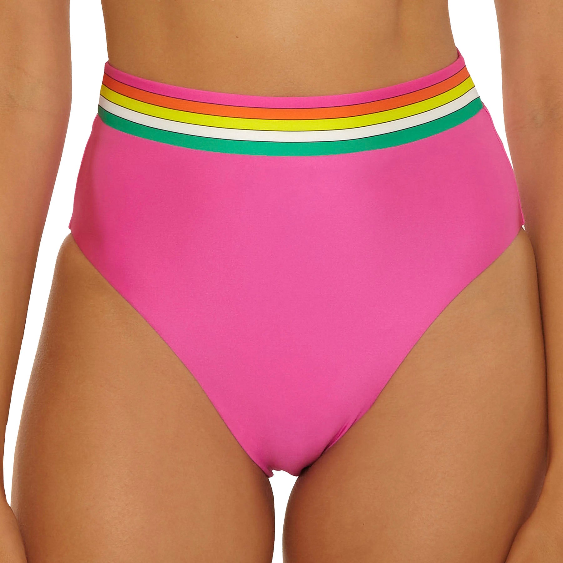 Trina Turk Elara Reversible Banded Hi-Waist Bikini Bottom 3254665 Multi Front 2