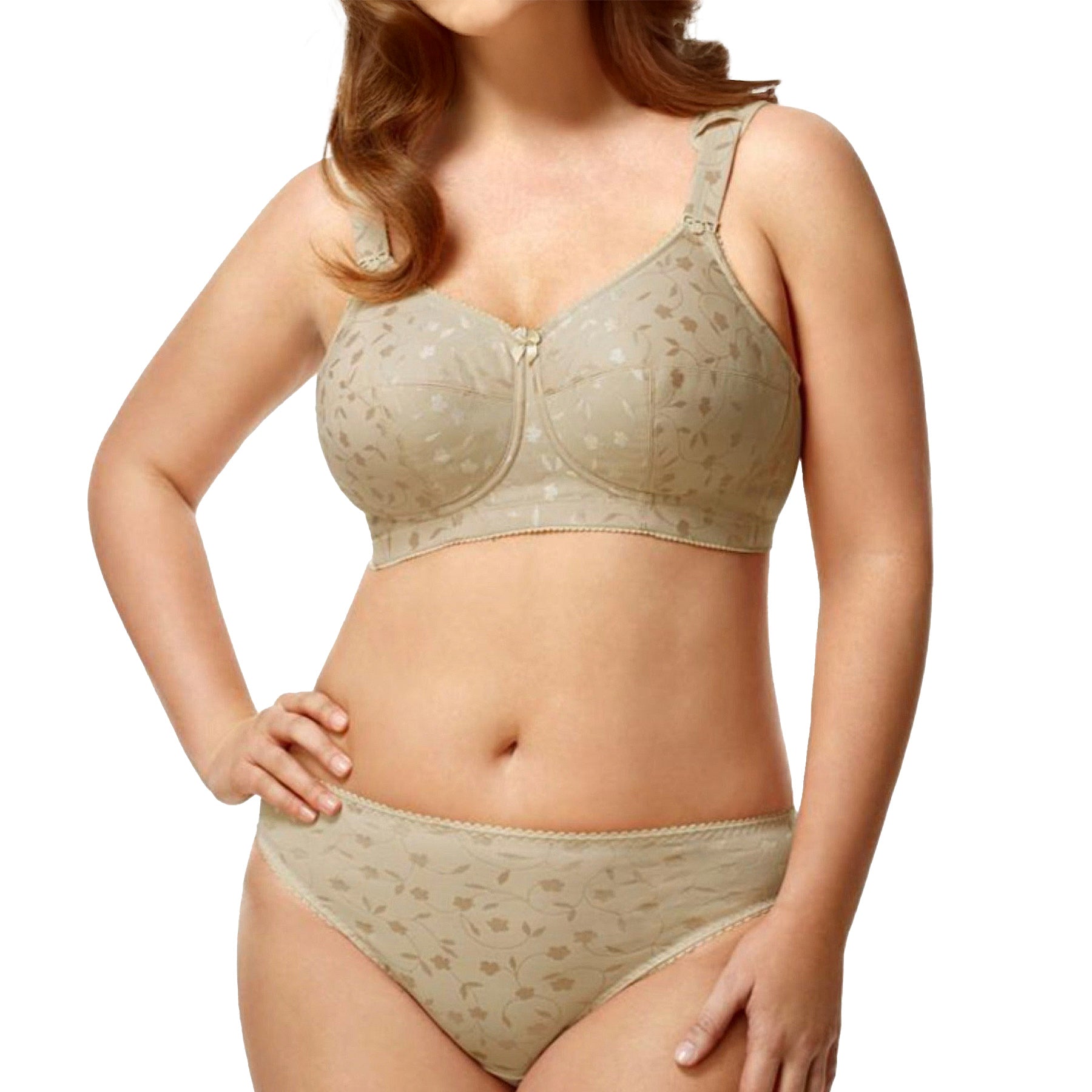 Elila Jacquard Soft Cup Bra 1305 Nude Set